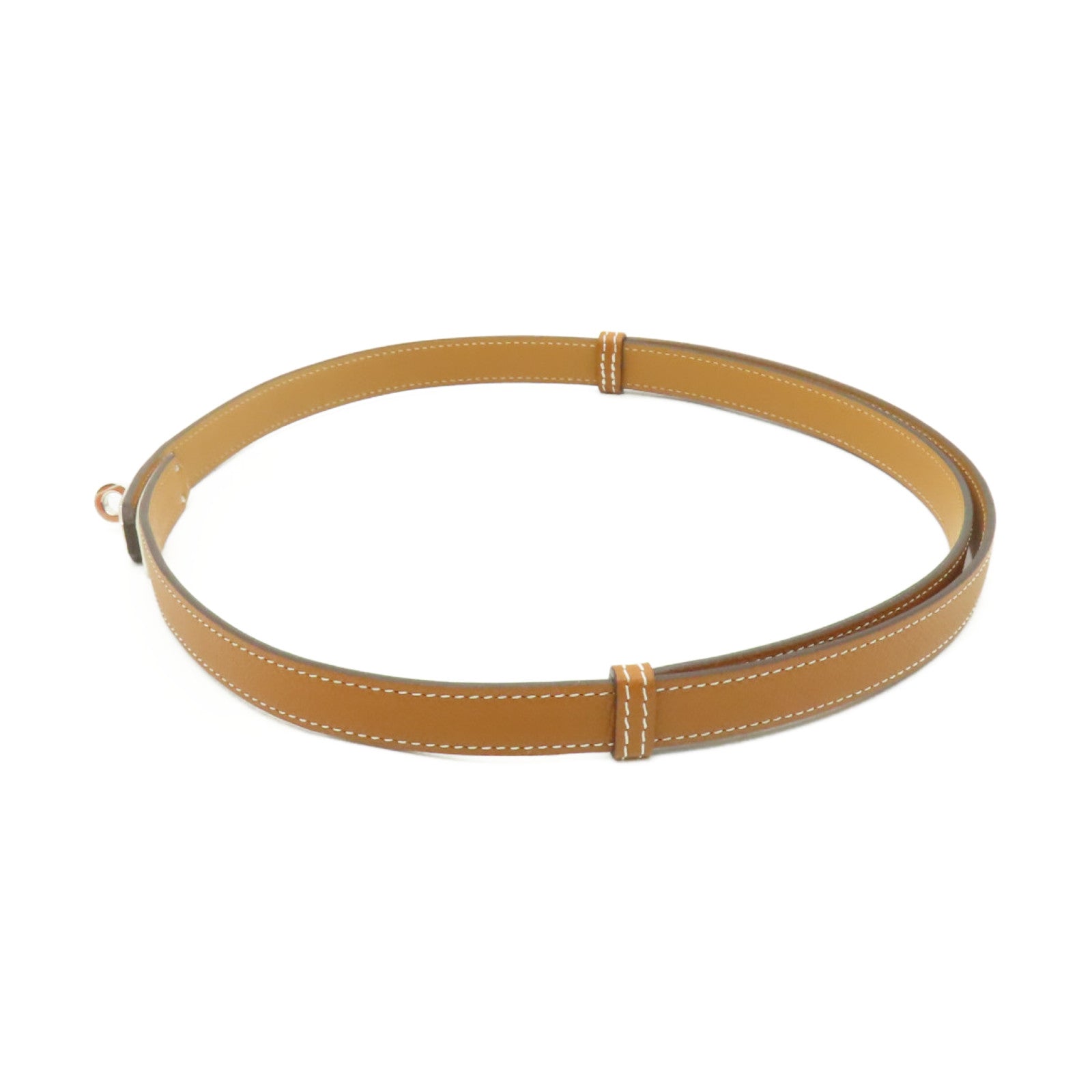 HERMES 【激減優惠】Epsom皮革Kelly銀扣皮帶啡色