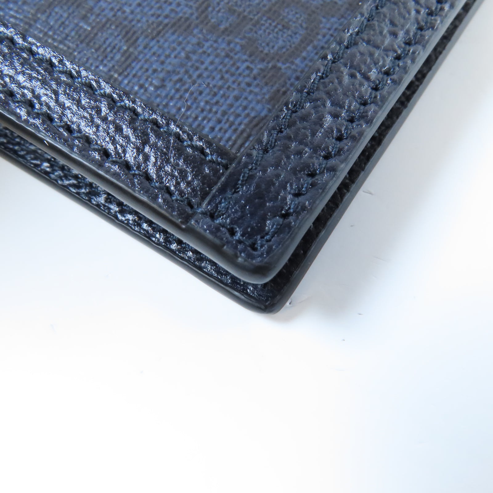 GUCCI 塗層帆布Card Case銀扣卡片套藍色