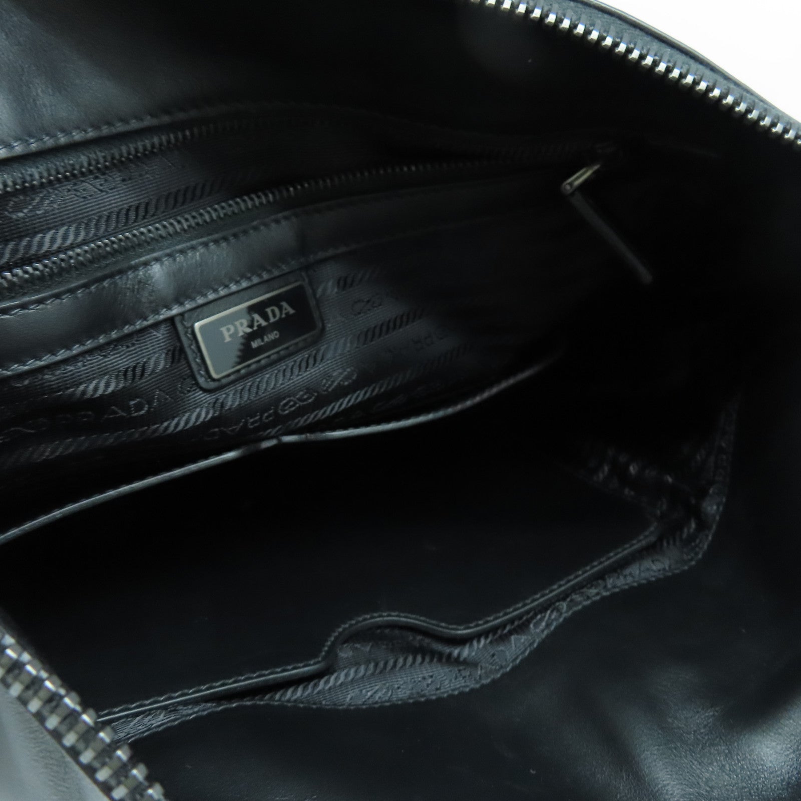 PRADA 牛皮皮革2Way Shoulder手挽肩背两用袋黑色