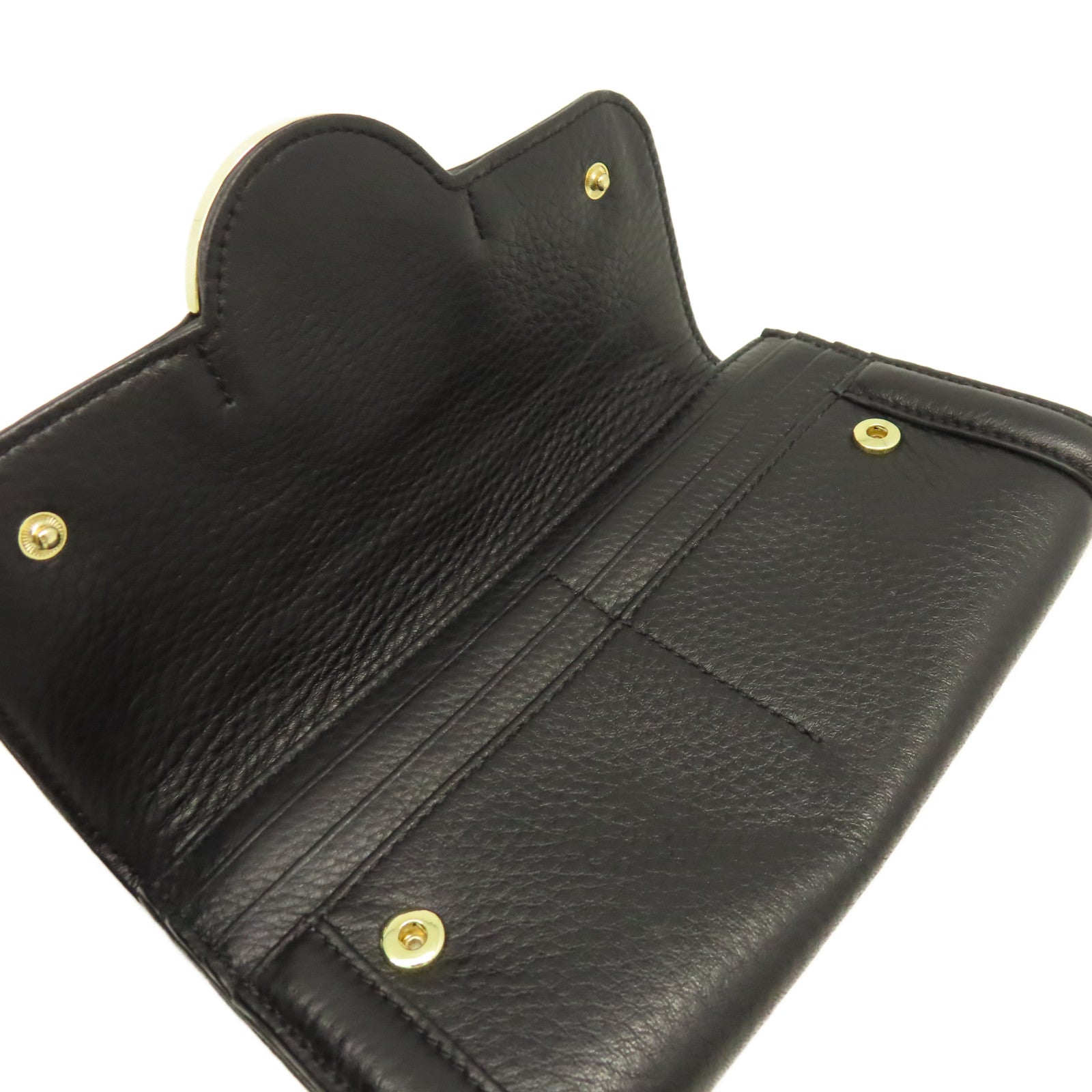 Tory Burch 牛皮皮革Long wallet金扣長錢包黑色