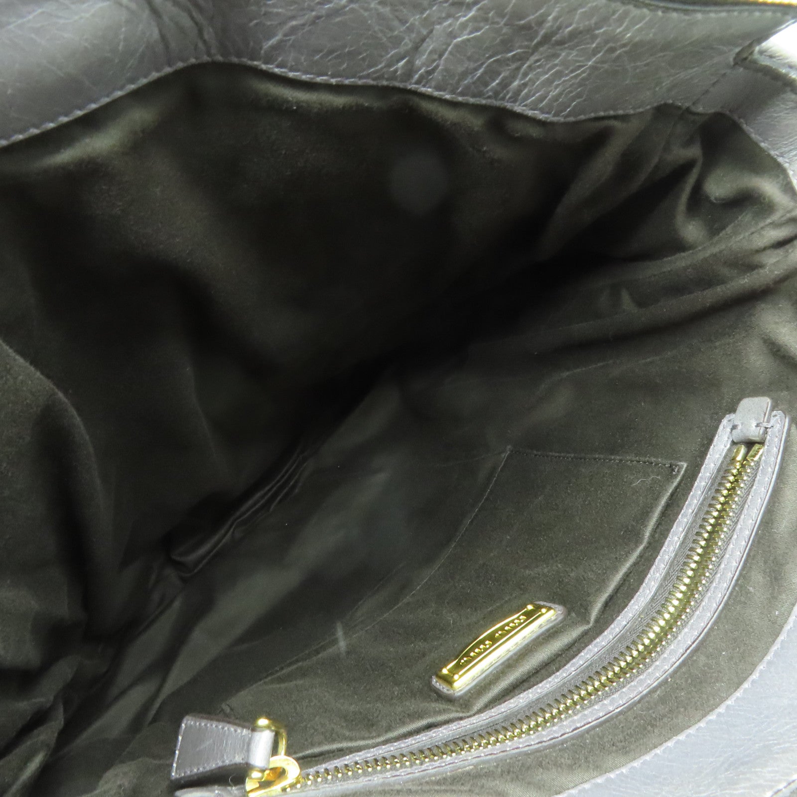 Miu Miu 牛皮皮革2 Way Shoulder Bag金扣手挽肩背兩用袋灰色