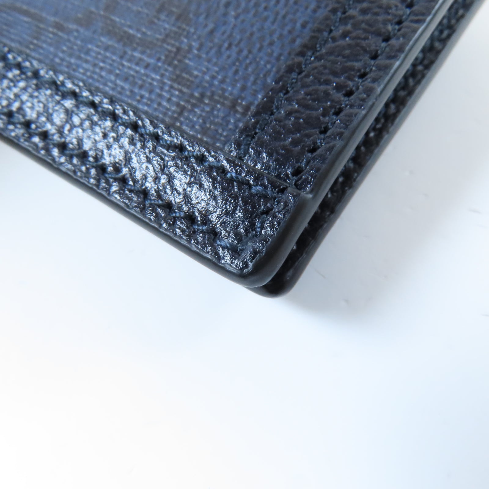 GUCCI 塗層帆布Card Case銀扣卡片套藍色