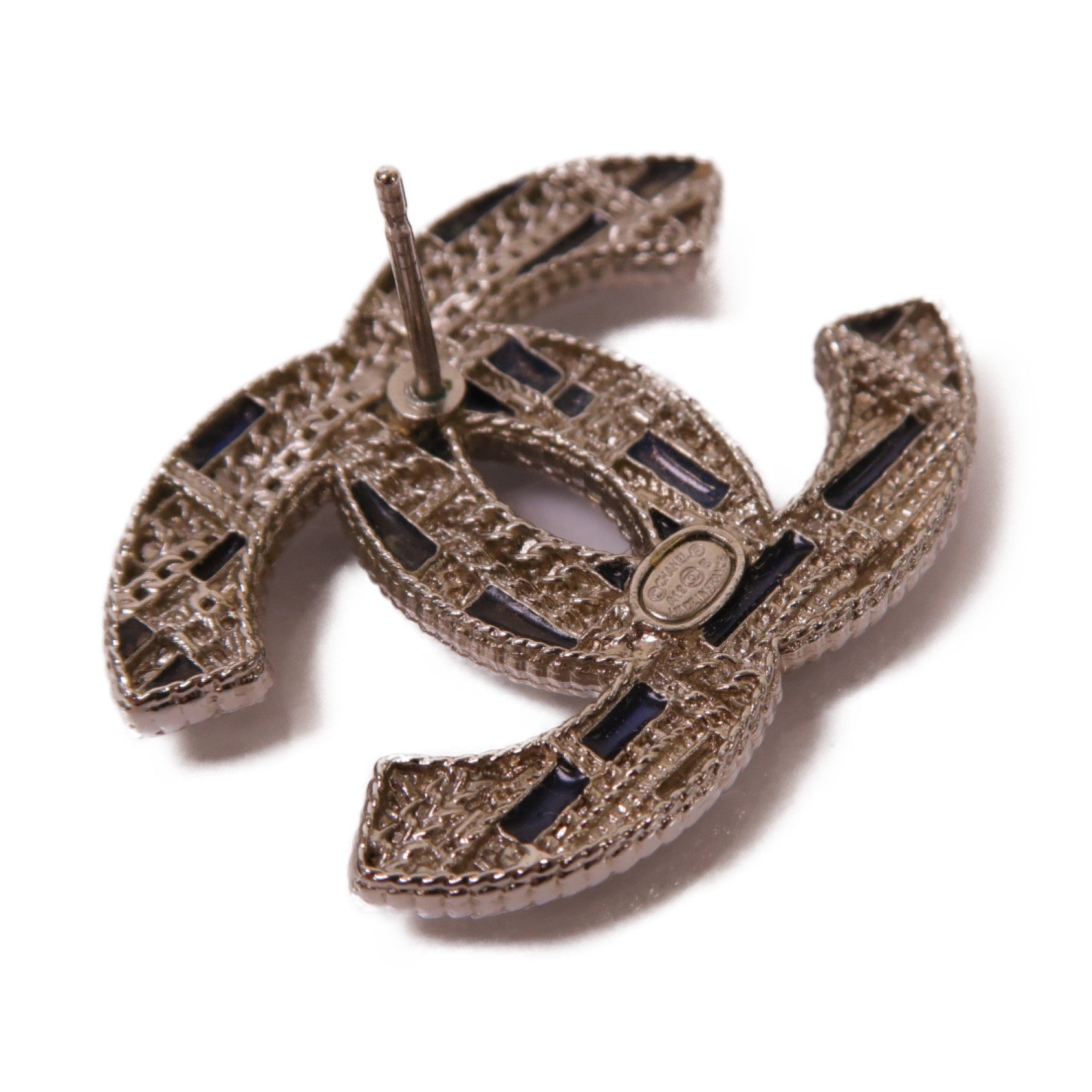 CHANEL 金屬Earrings耳環銀色/黑色/藍色