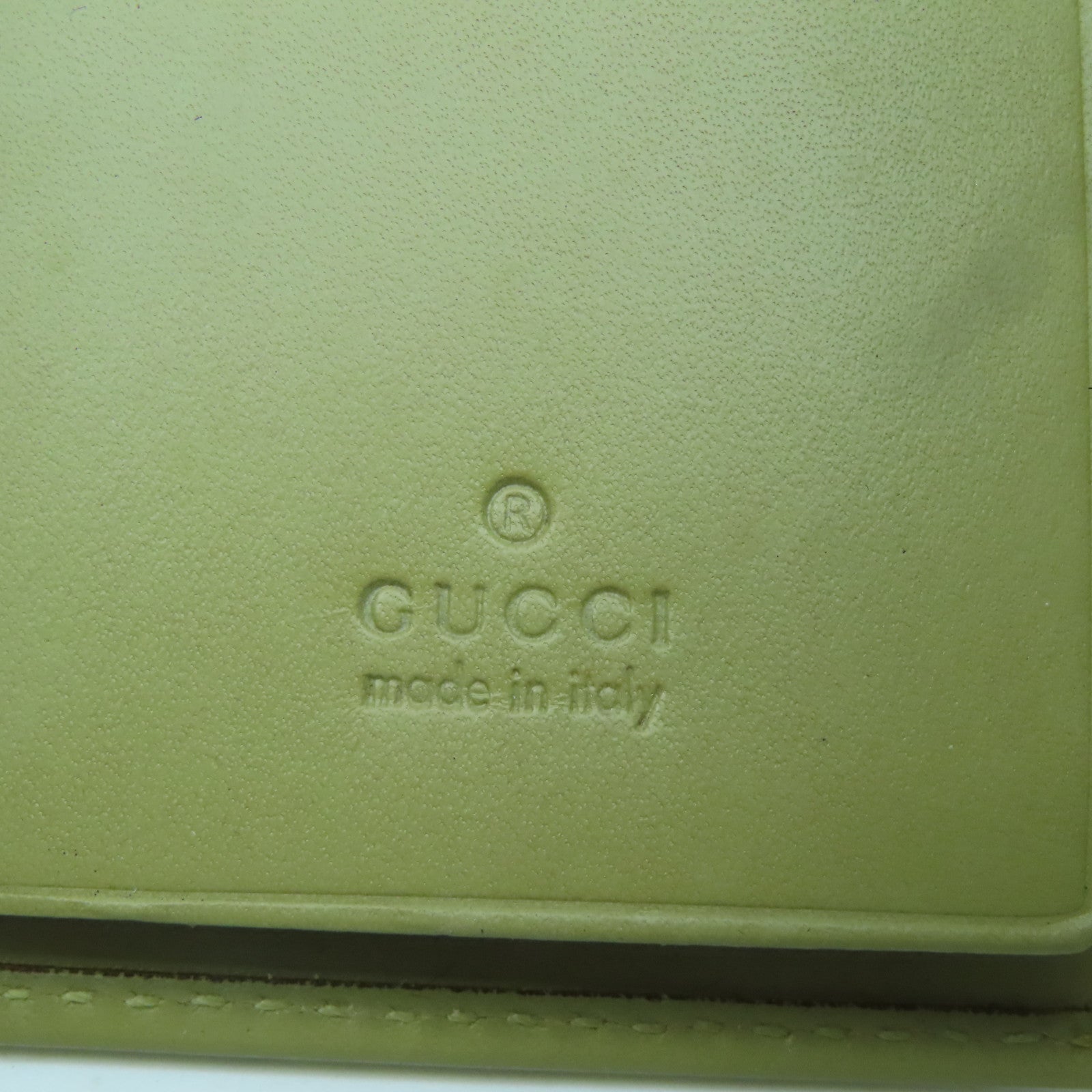 GUCCI Canvas Key Case 6 Gold Buckle Key Bag Green