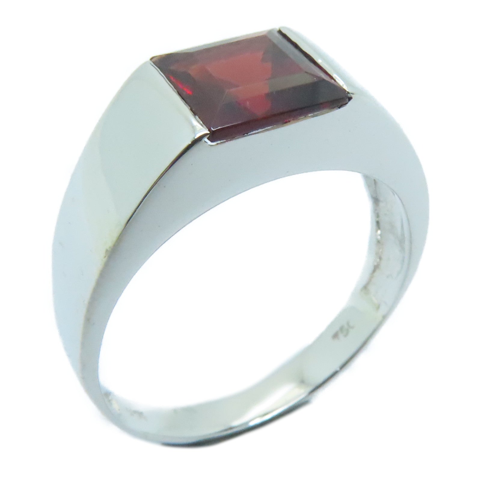 JEWELRY 【激减优惠】18K白金Garnet Ring石榴石戒指US#7.75