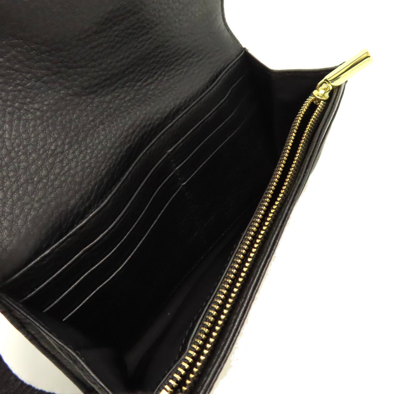 Tory Burch 牛皮皮革Long wallet金扣長錢包黑色