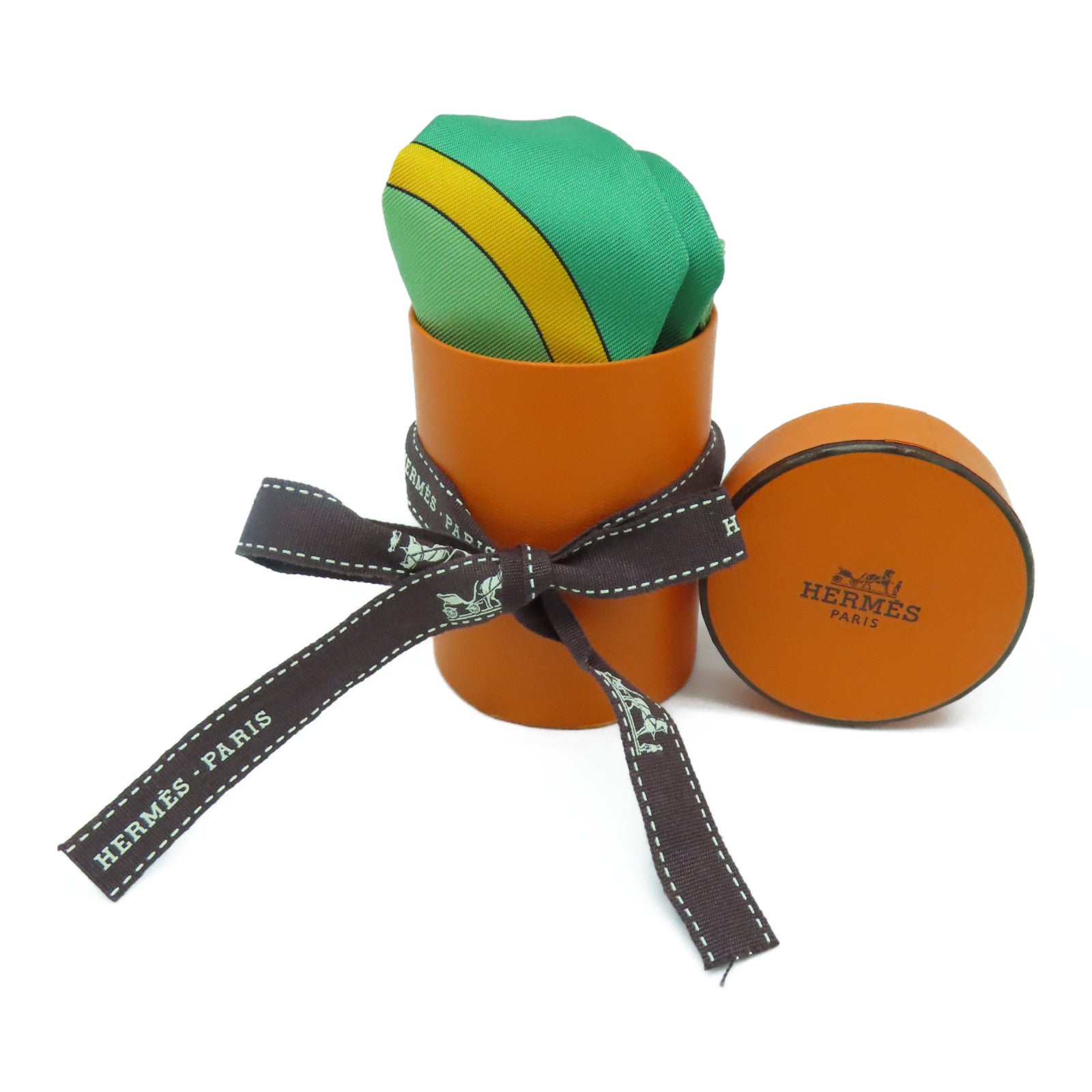 HERMES 丝质Twilly丝巾绿色