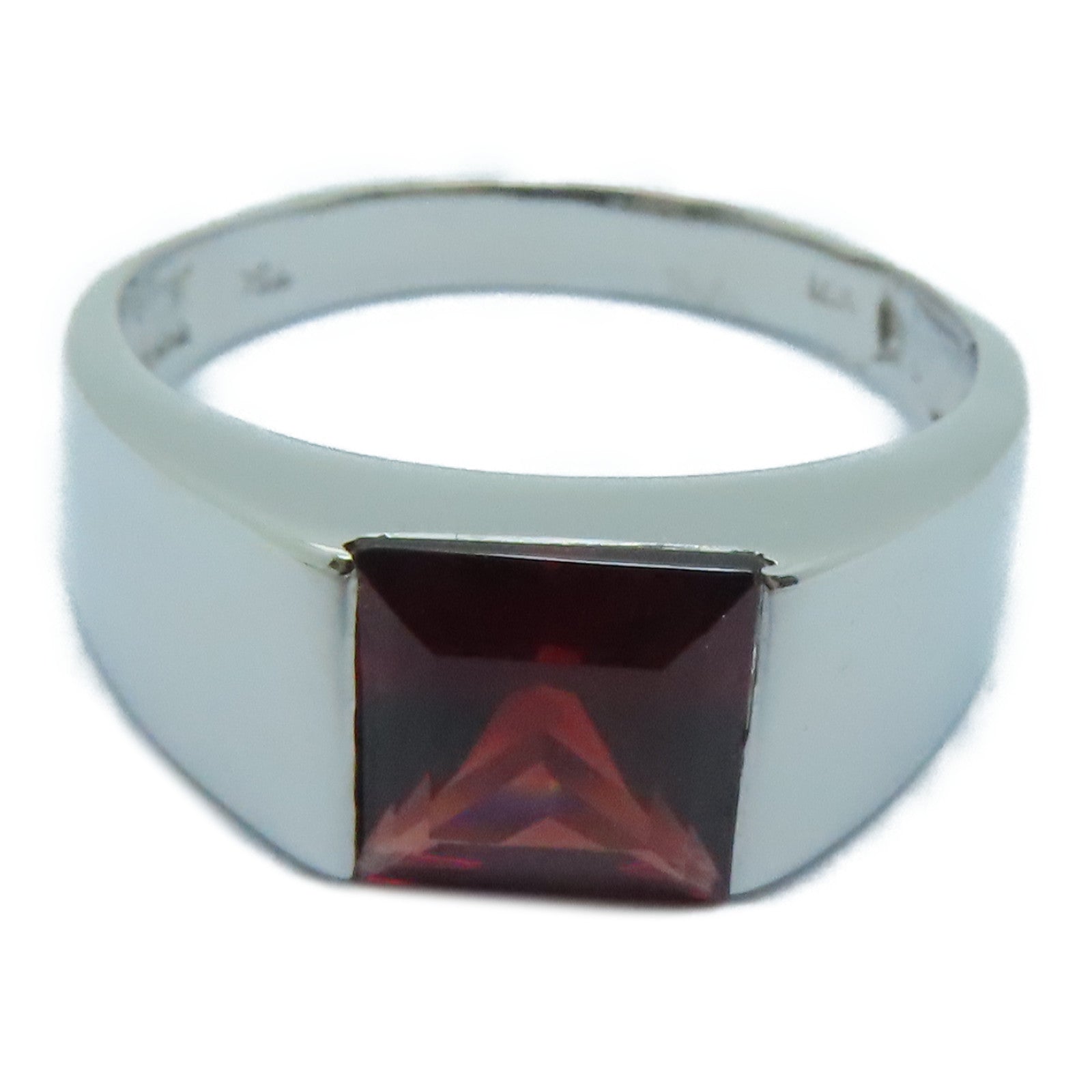 JEWELRY 【激减优惠】18K白金Garnet Ring石榴石戒指US#7.75