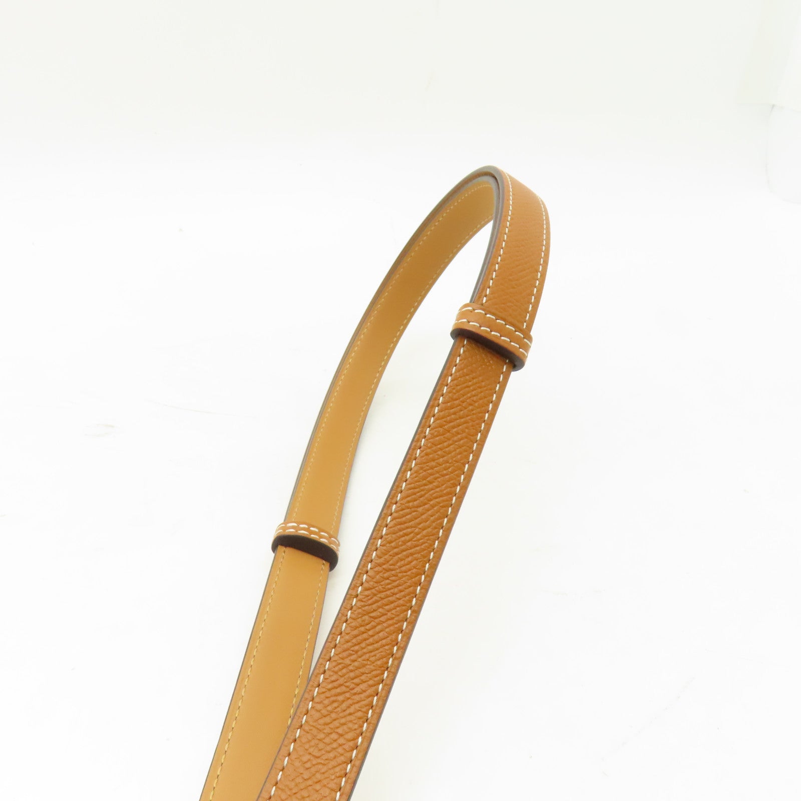 HERMES 【激減優惠】Epsom皮革Kelly銀扣皮帶啡色