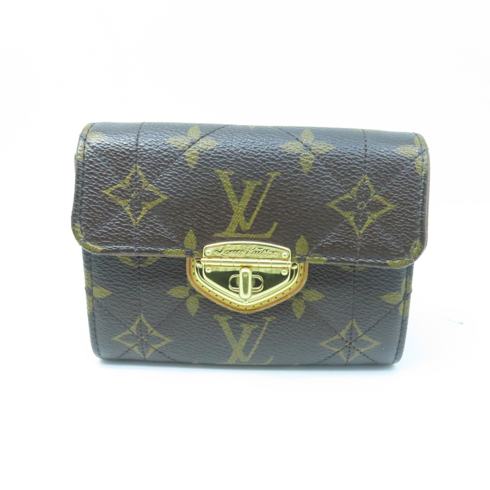 LOUIS VUITTON Monogram Etoile Portefeuille Compact Wallet Gold Buckle Wallet Brown