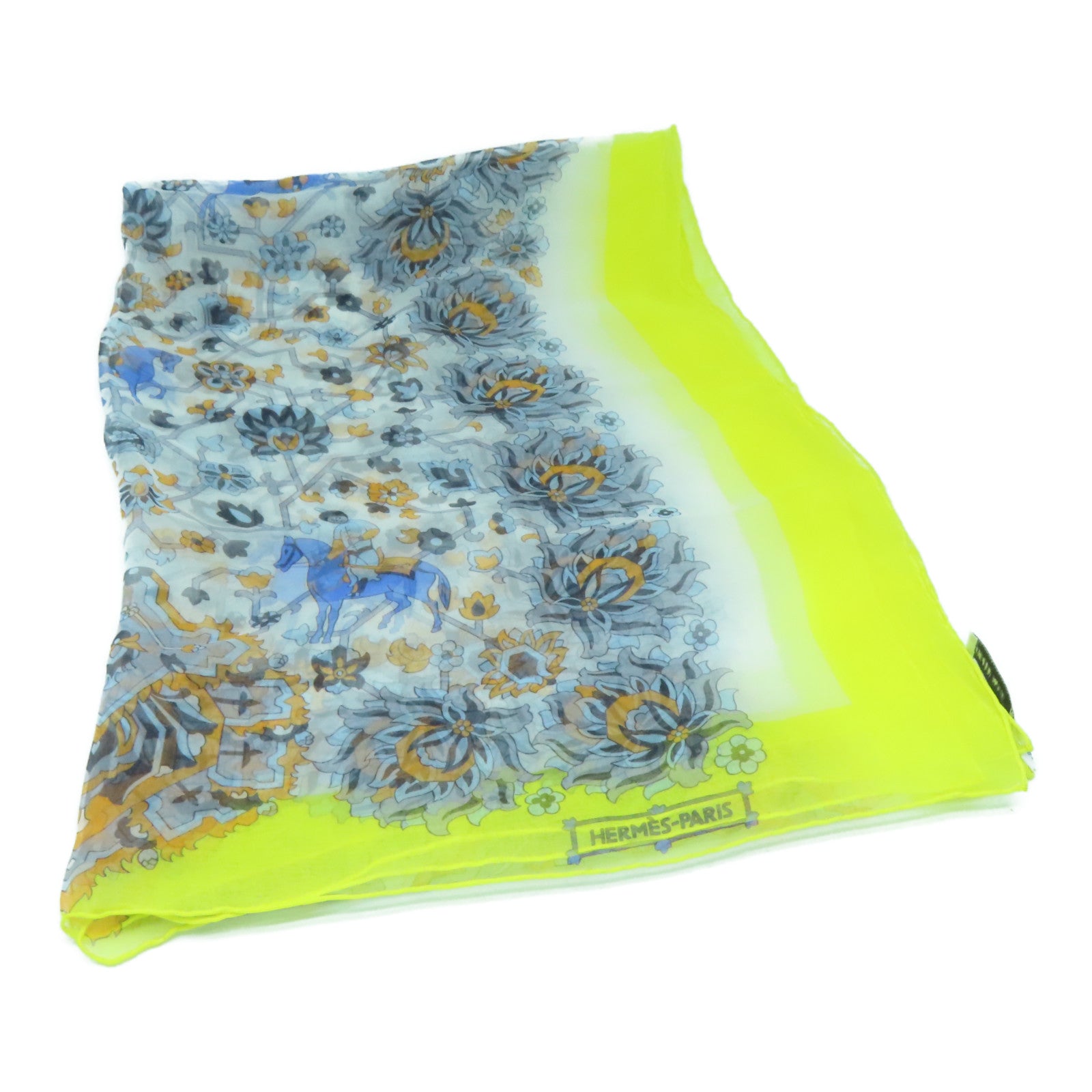 HERMES 絲質Scarf絲巾黃色