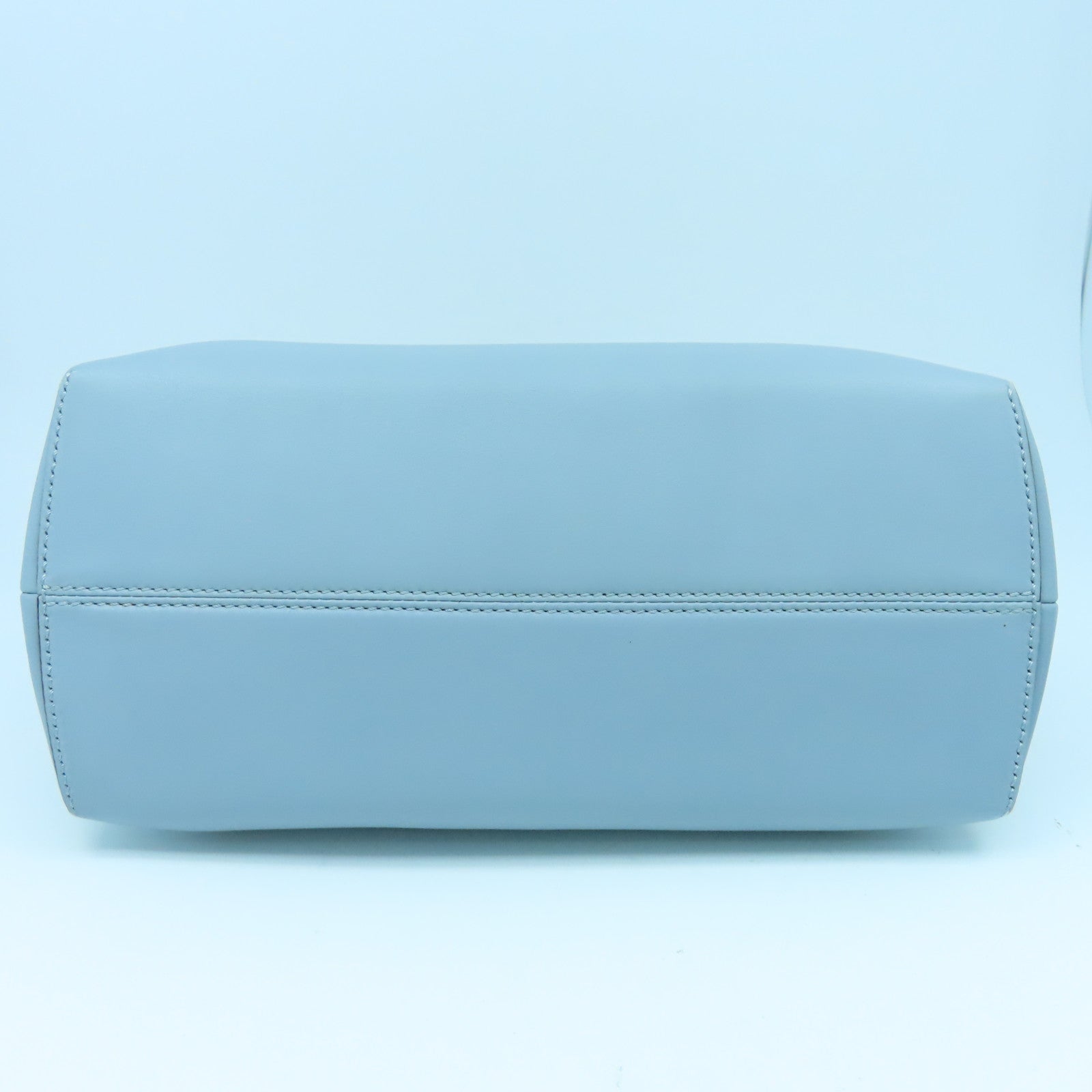 FENDI 牛皮皮革By The Way銀扣手挽肩背兩用袋淺藍色