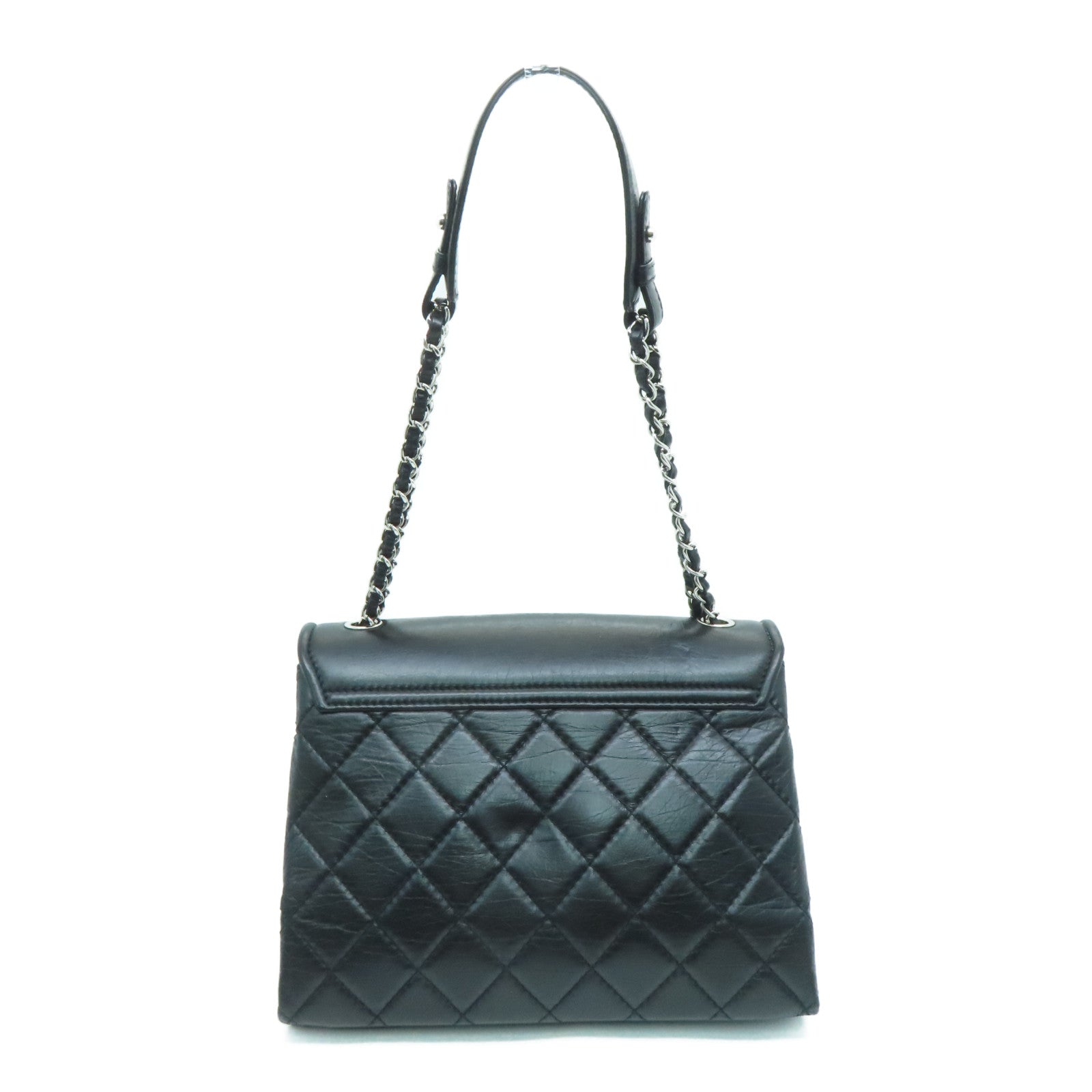 CHANEL 【激减优惠】Agedcalf皮革Shoulder Bag肩背袋黑色