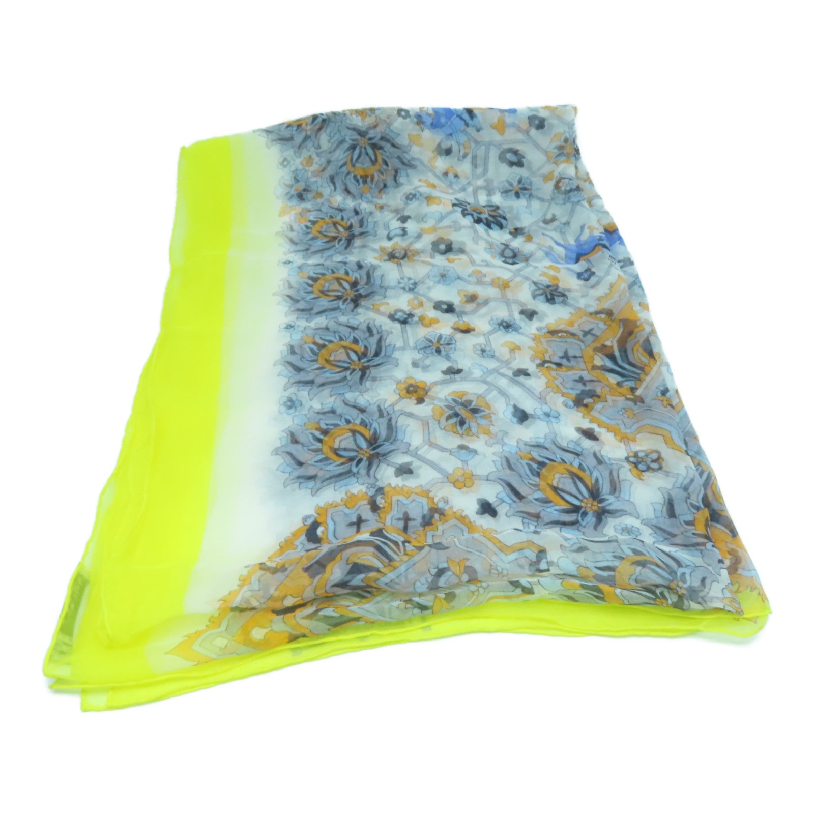HERMES 絲質Scarf絲巾黃色