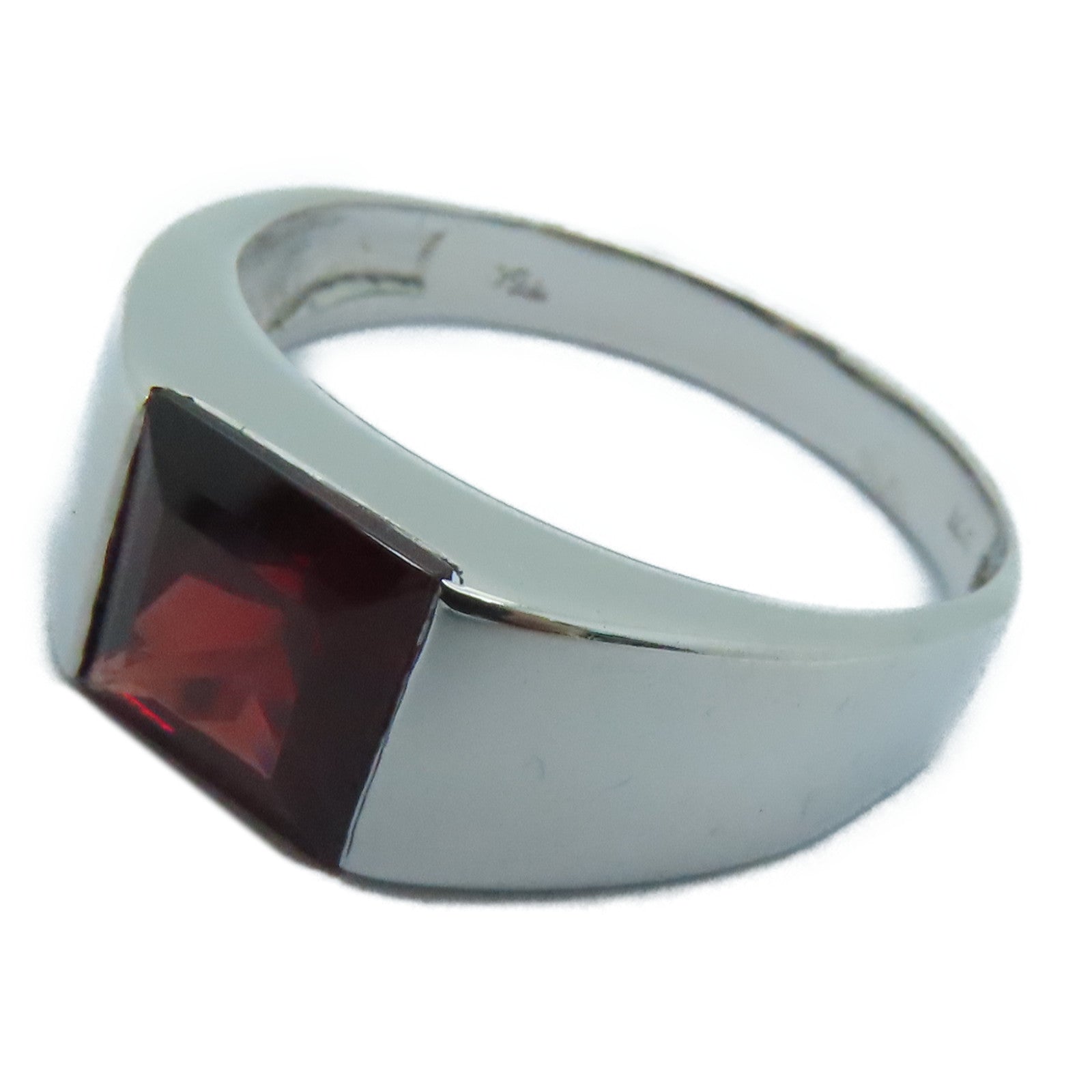 JEWELRY 【激减优惠】18K白金Garnet Ring石榴石戒指US#7.75
