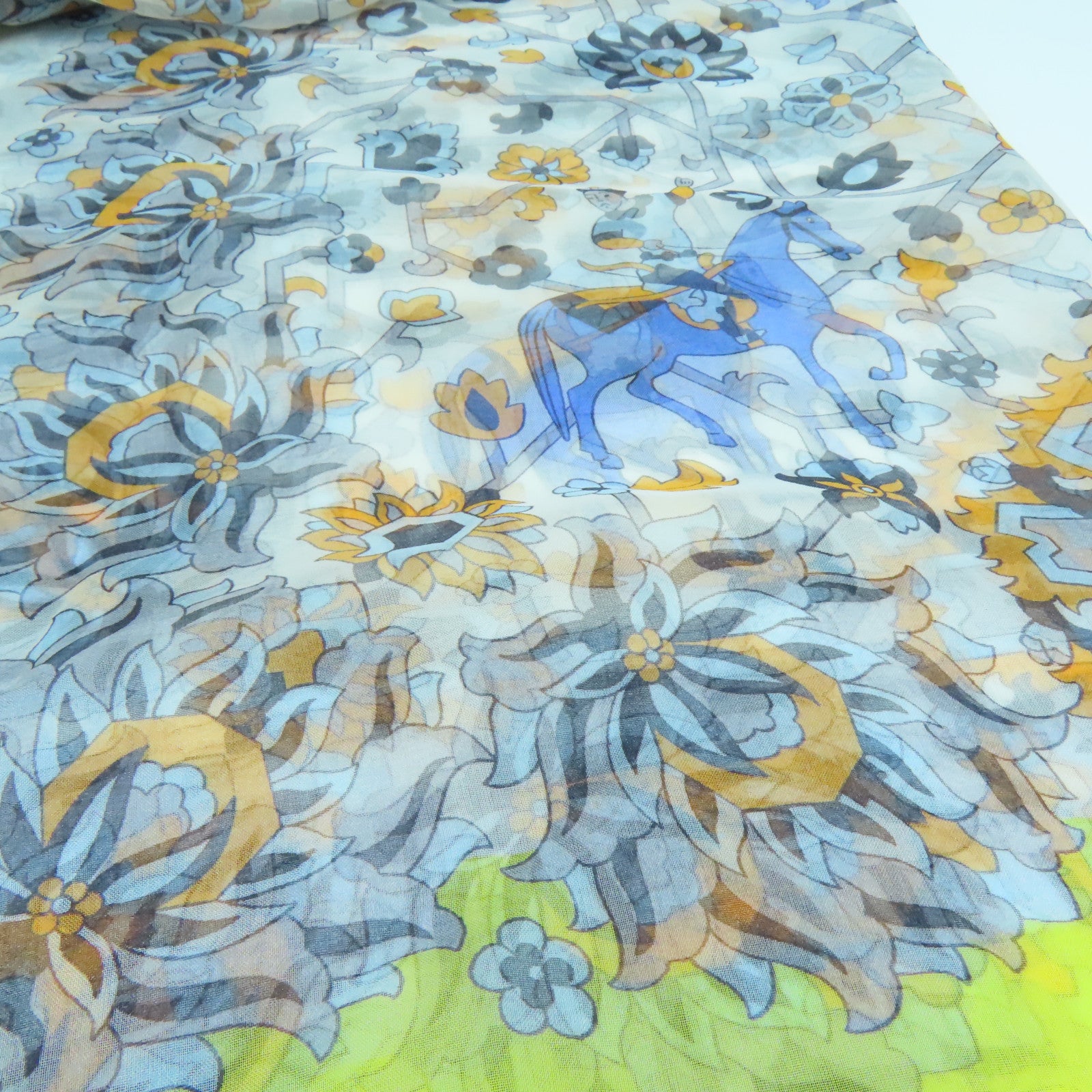 HERMES 絲質Scarf絲巾黃色