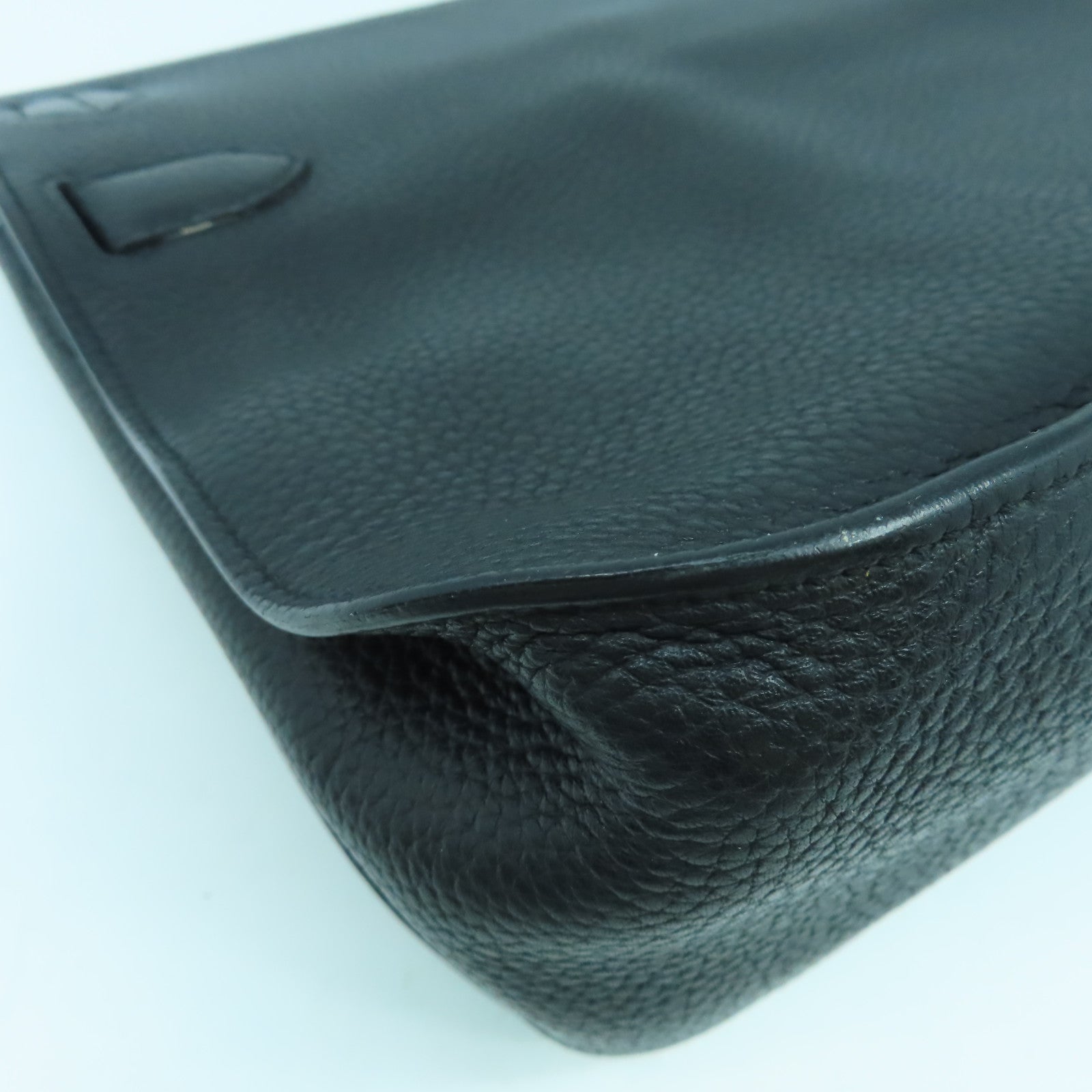 HERMES Clemence皮革Jypsiere 31銀扣肩背袋Noir黑色