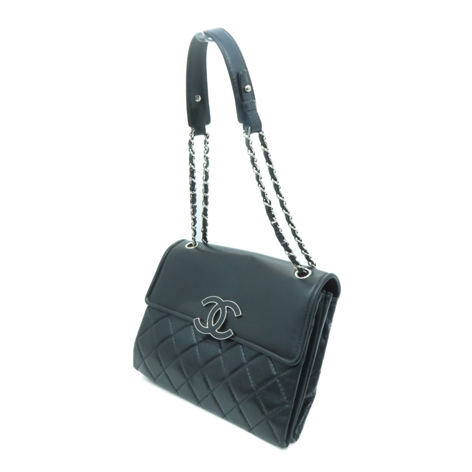 CHANEL 【激减优惠】Agedcalf皮革Shoulder Bag肩背袋黑色