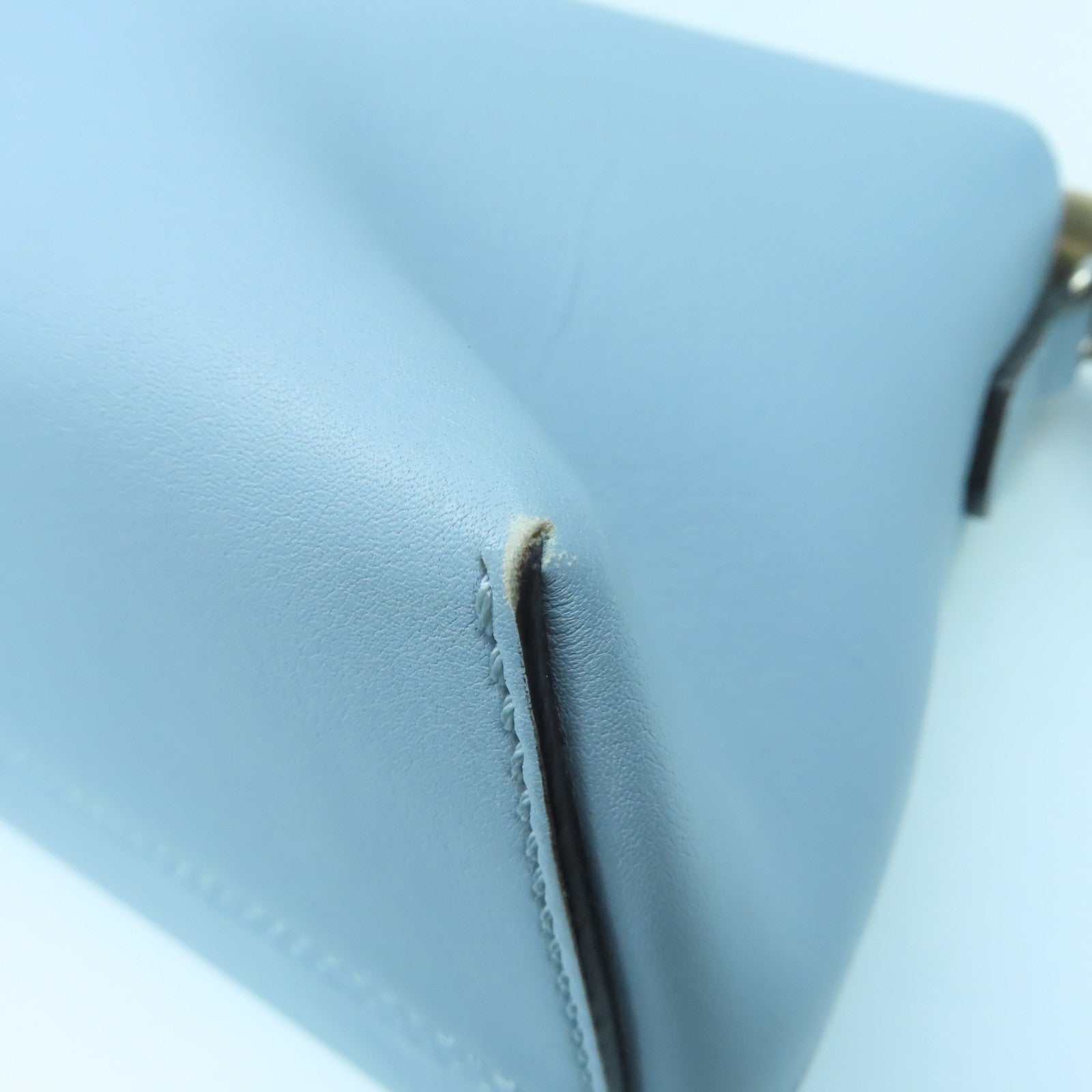 FENDI 牛皮皮革By The Way銀扣手挽肩背兩用袋淺藍色
