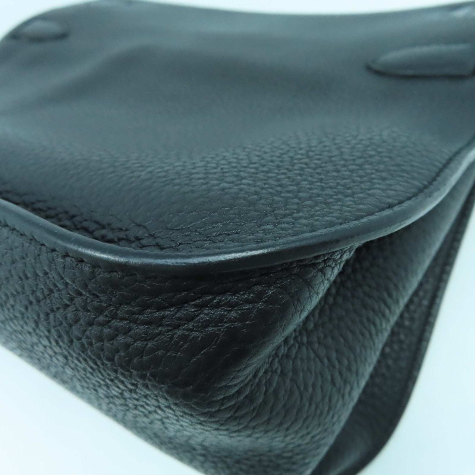 HERMES Clemence皮革Jypsiere 31銀扣肩背袋Noir黑色