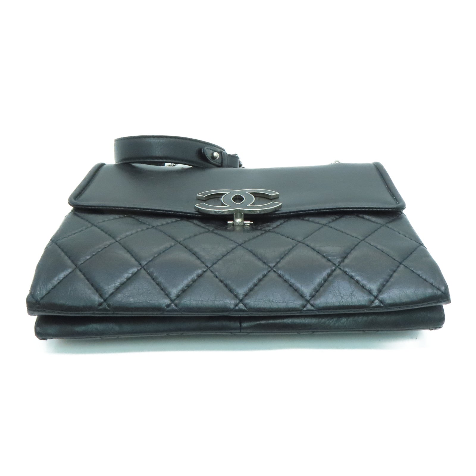 CHANEL 【激减优惠】Agedcalf皮革Shoulder Bag肩背袋黑色