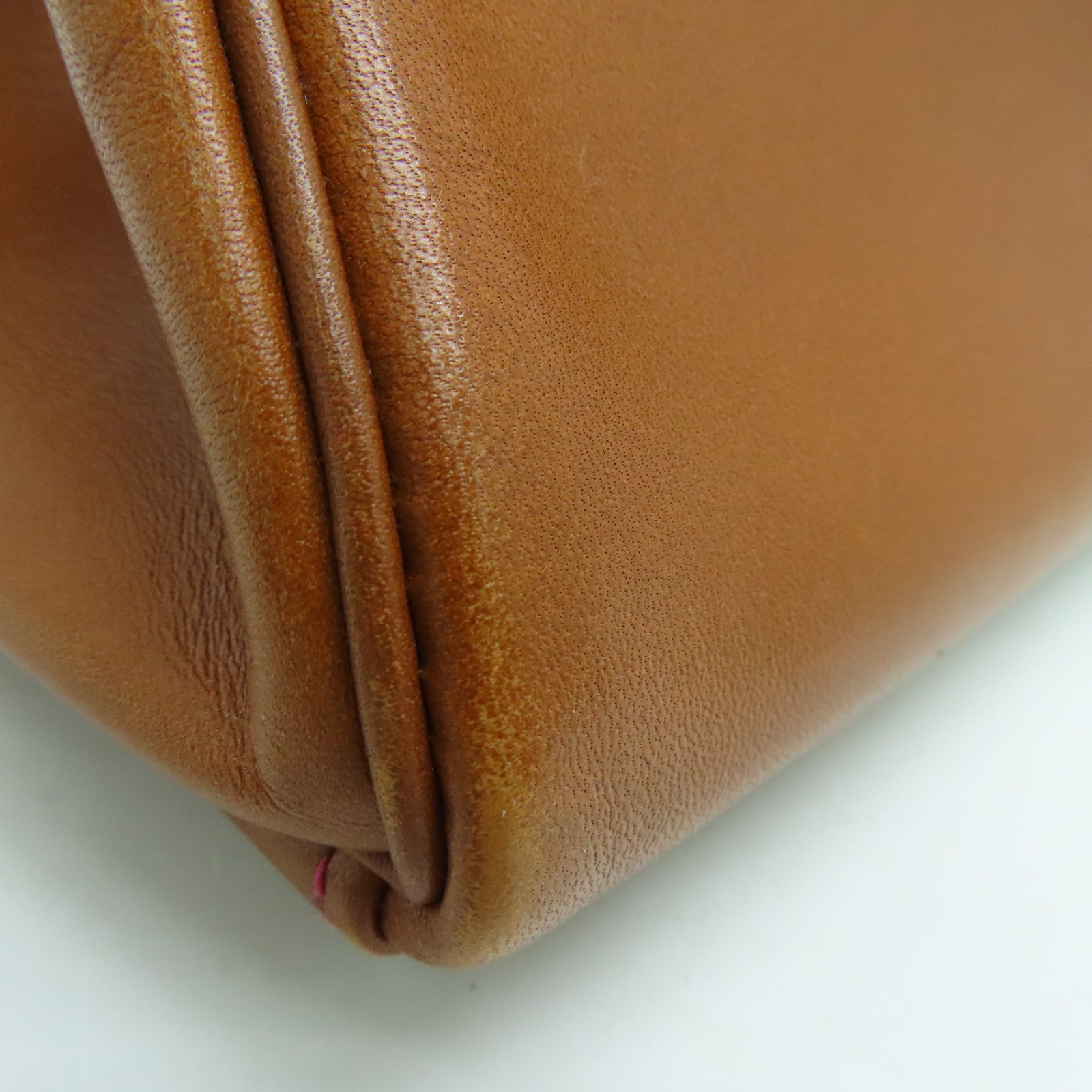 HERMES Tadelakt皮革Kelly 32銀扣手挽袋啡色