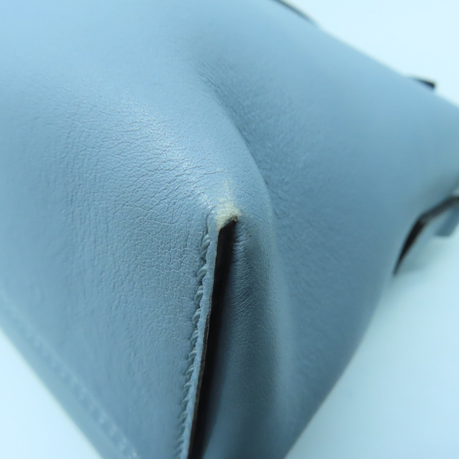 FENDI 牛皮皮革By The Way銀扣手挽肩背兩用袋淺藍色