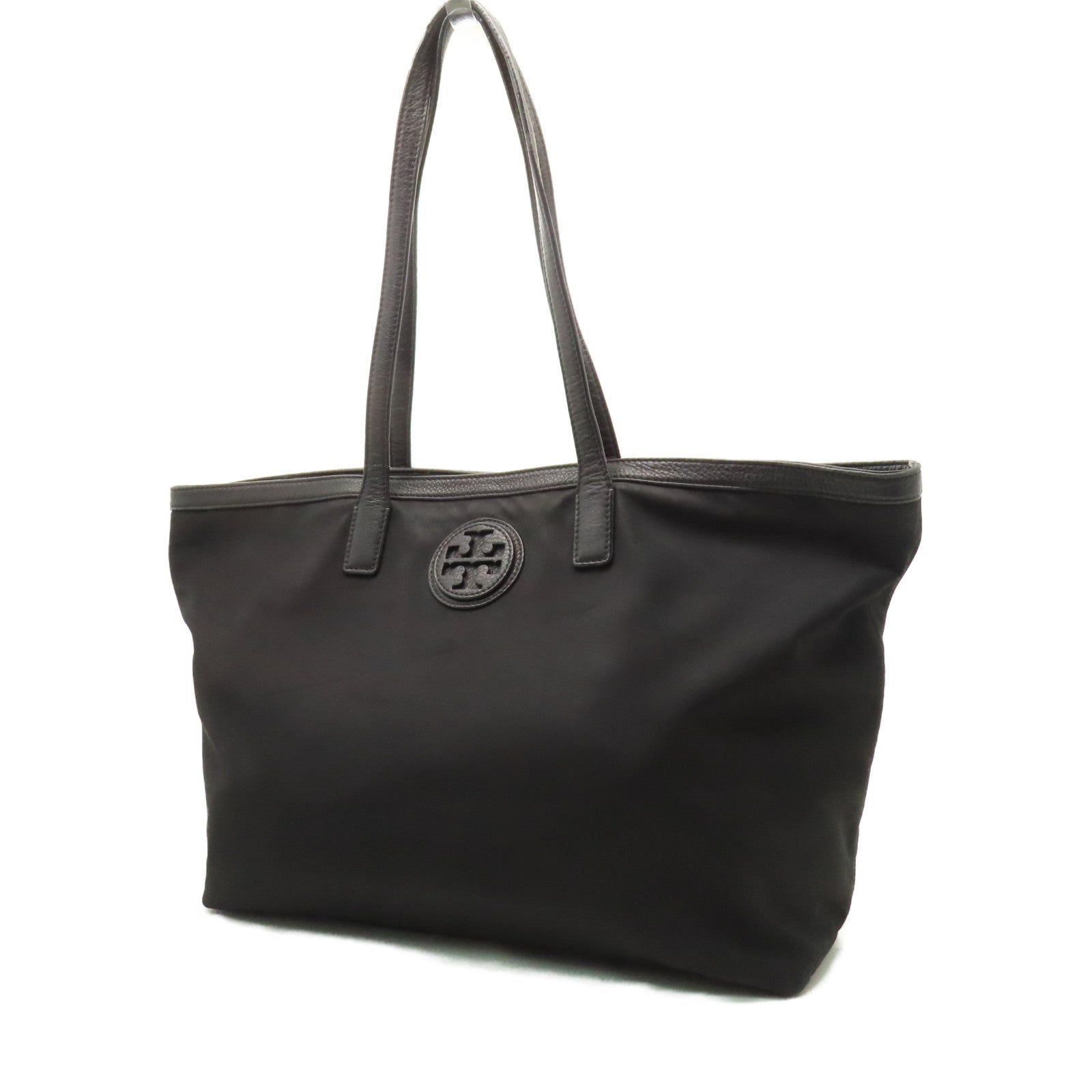 Tory Burch 尼龍Tote Bag金扣肩背袋黑色