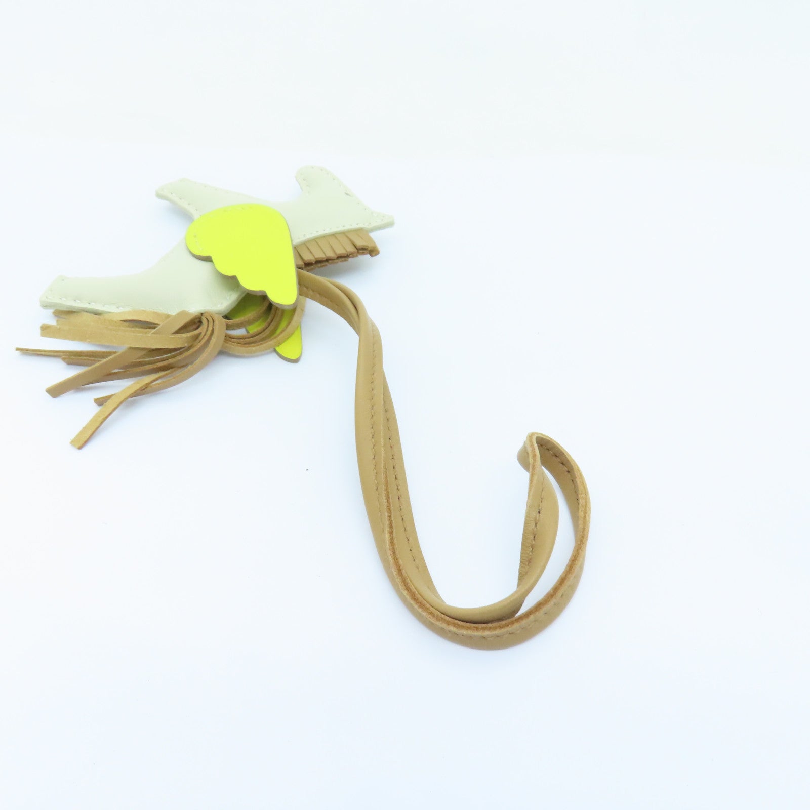 HERMES Swift皮革Pagase Rodeo PM挂饰Nata白色/棕色/黄色