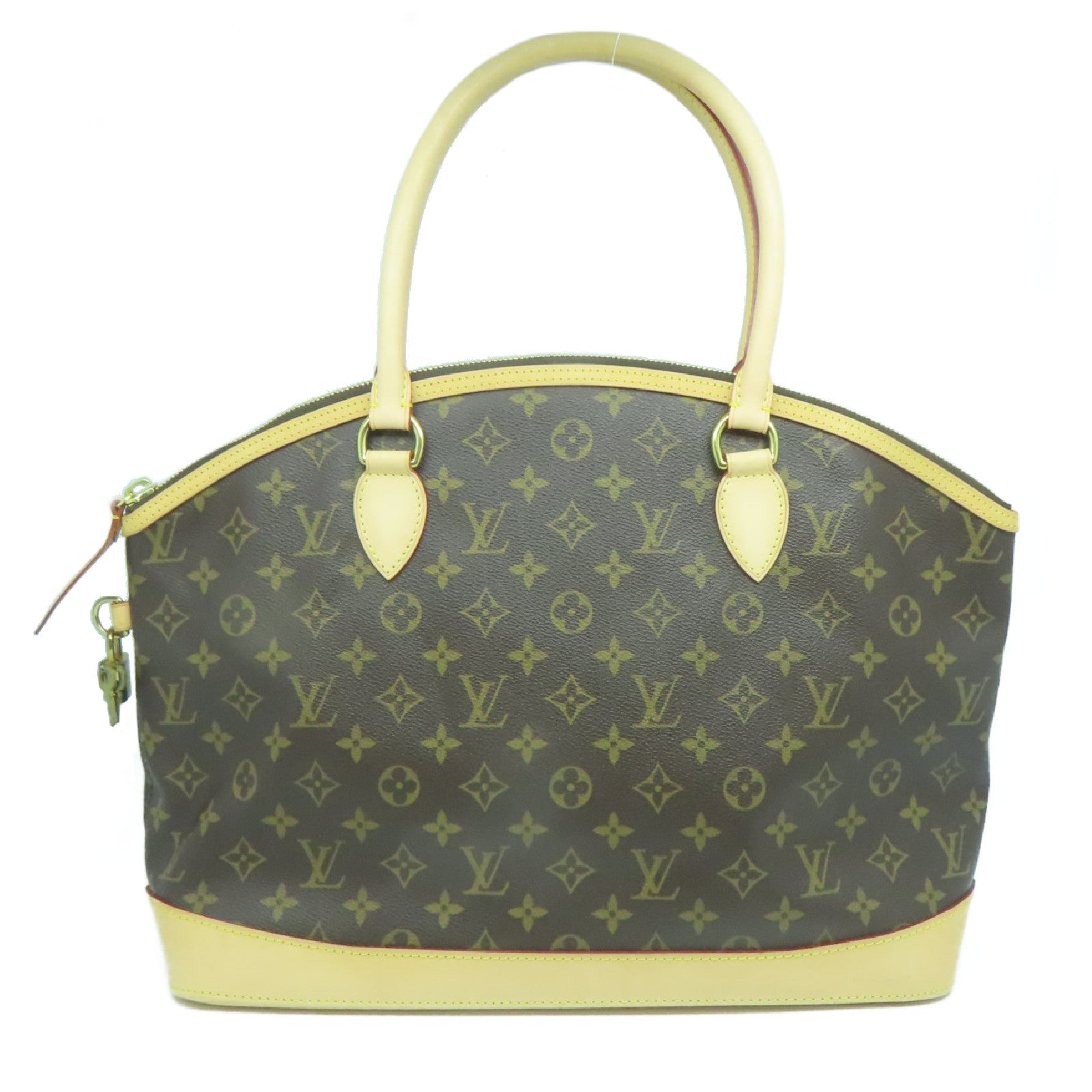 LOUIS VUITTON Monogram Lockit Horizontal金扣肩背袋啡色