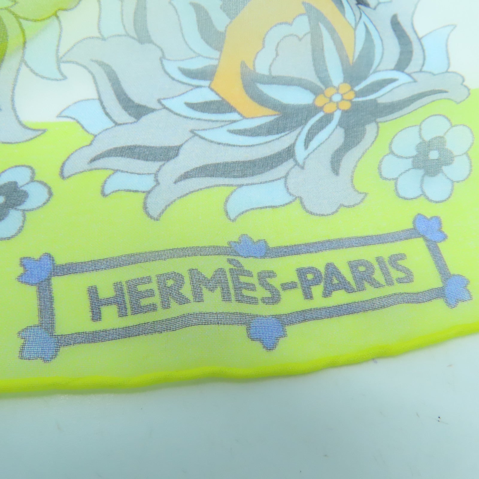 HERMES 絲質Scarf絲巾黃色