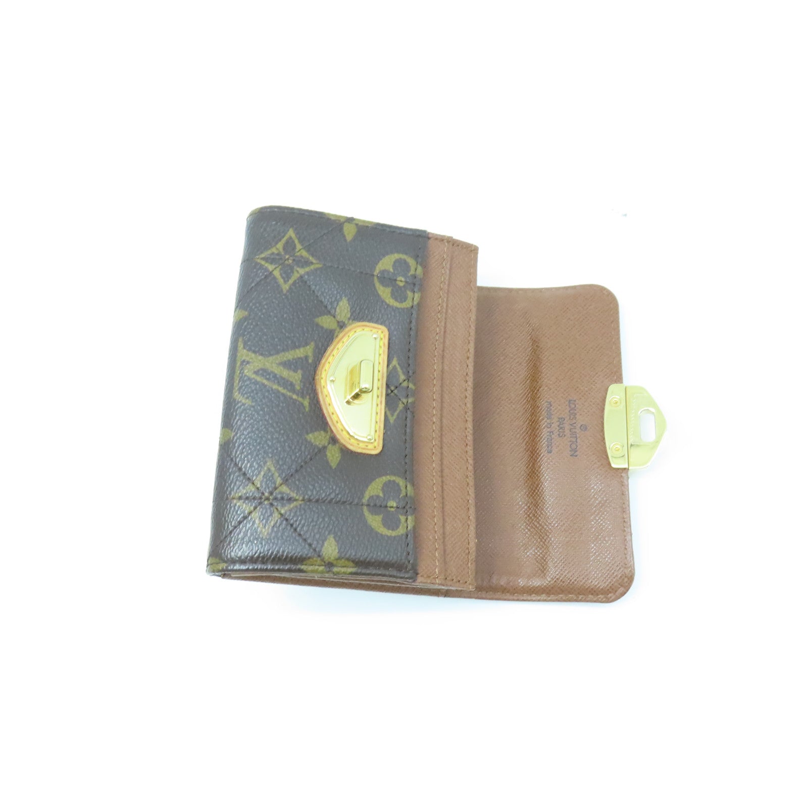 LOUIS VUITTON Monogram Etoile Portefeuille Compact Wallet Gold Buckle Wallet Brown