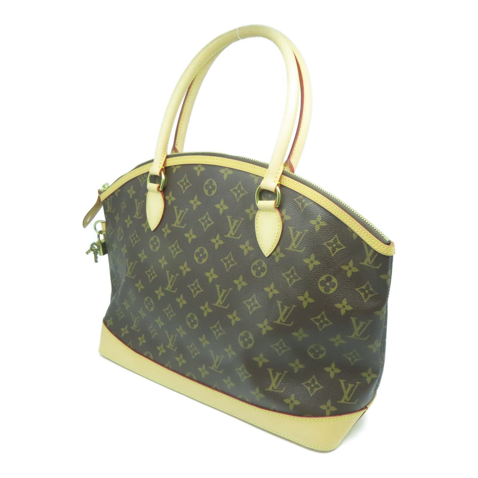 LOUIS VUITTON Monogram Lockit Horizontal金扣肩背袋啡色