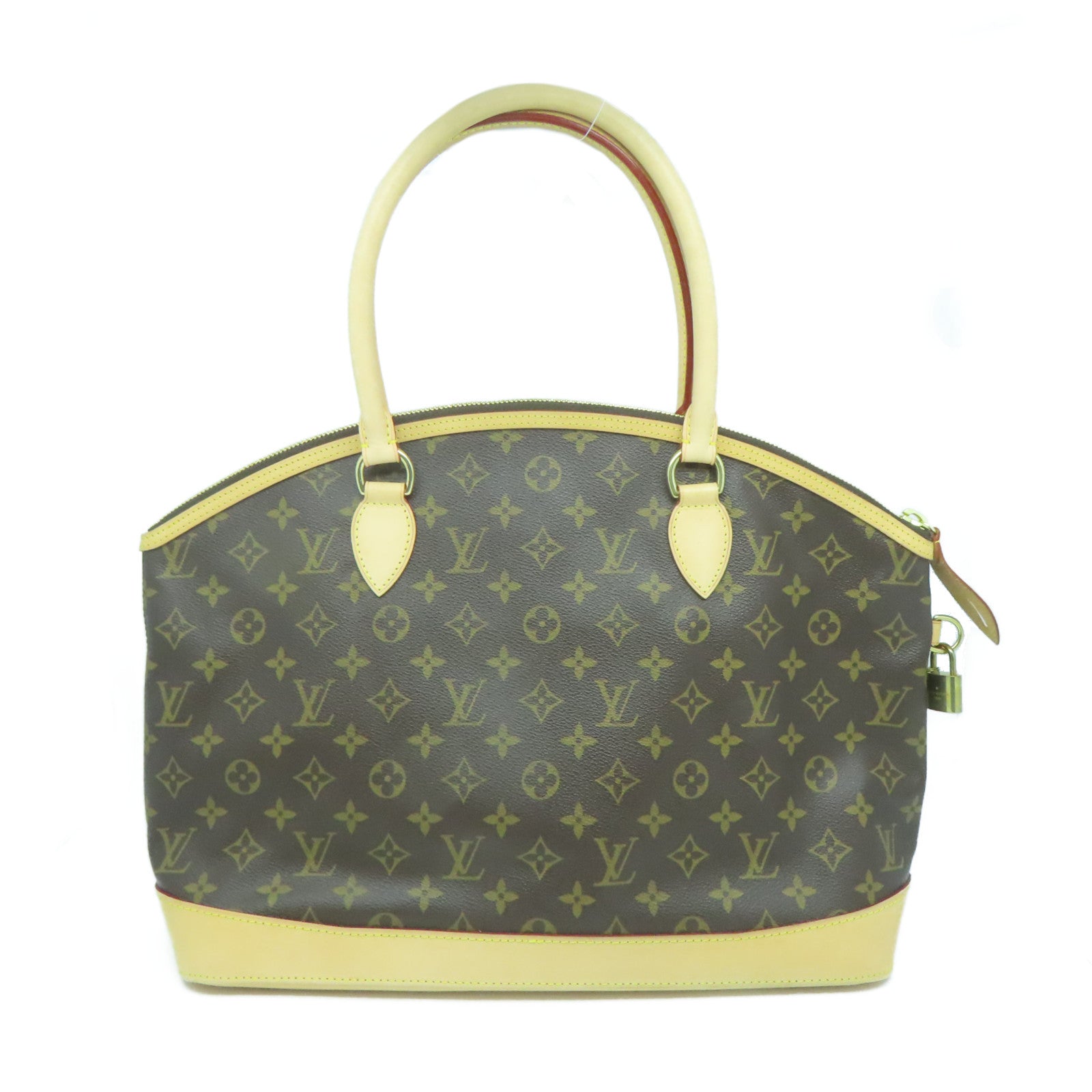 LOUIS VUITTON Monogram Lockit Horizontal金扣肩背袋啡色