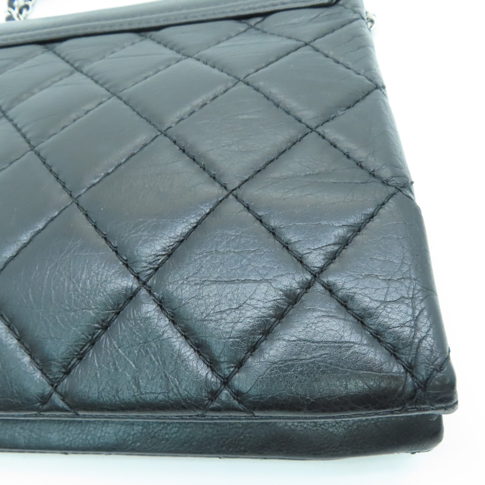 CHANEL 【激减优惠】Agedcalf皮革Shoulder Bag肩背袋黑色