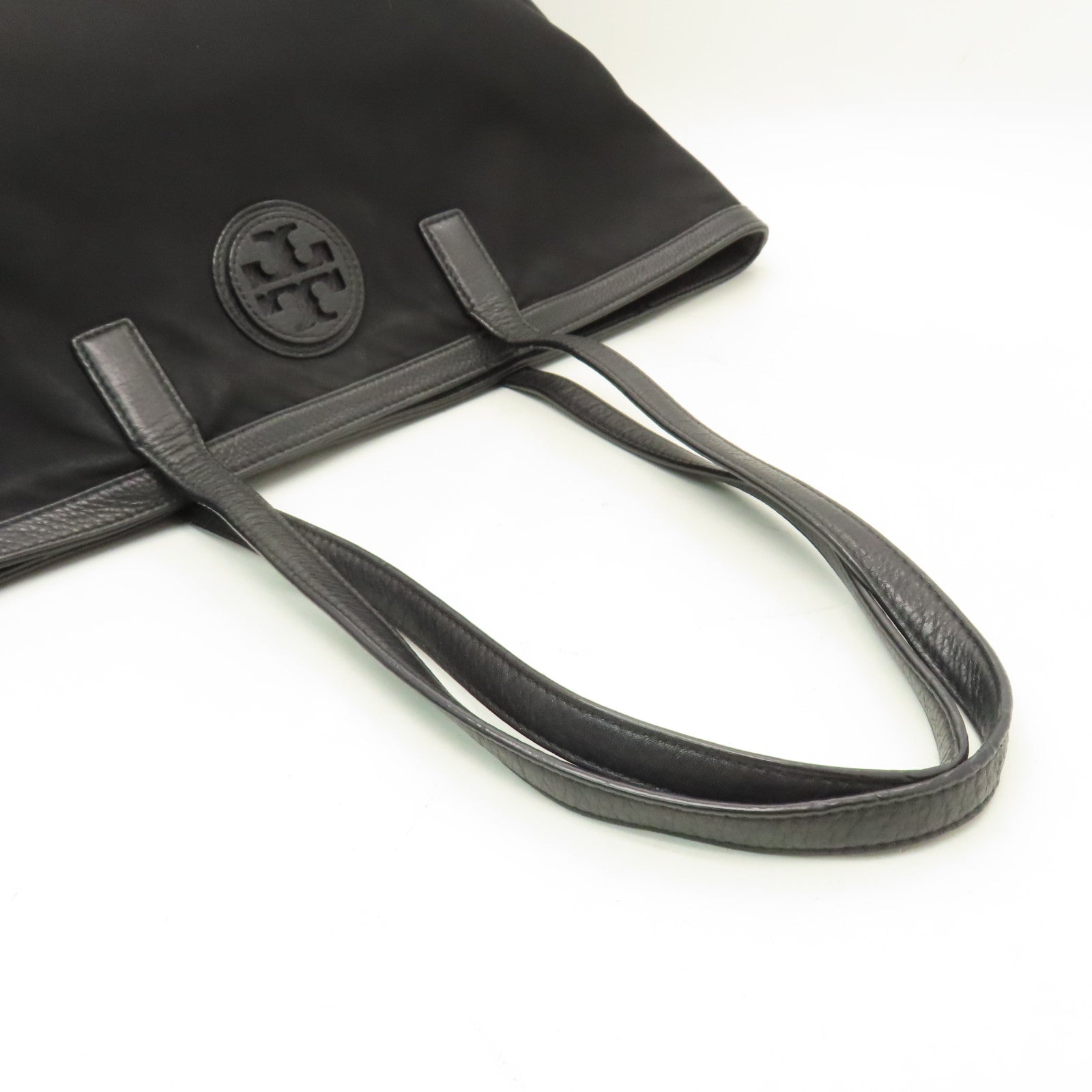 Tory Burch 尼龍Tote Bag金扣肩背袋黑色