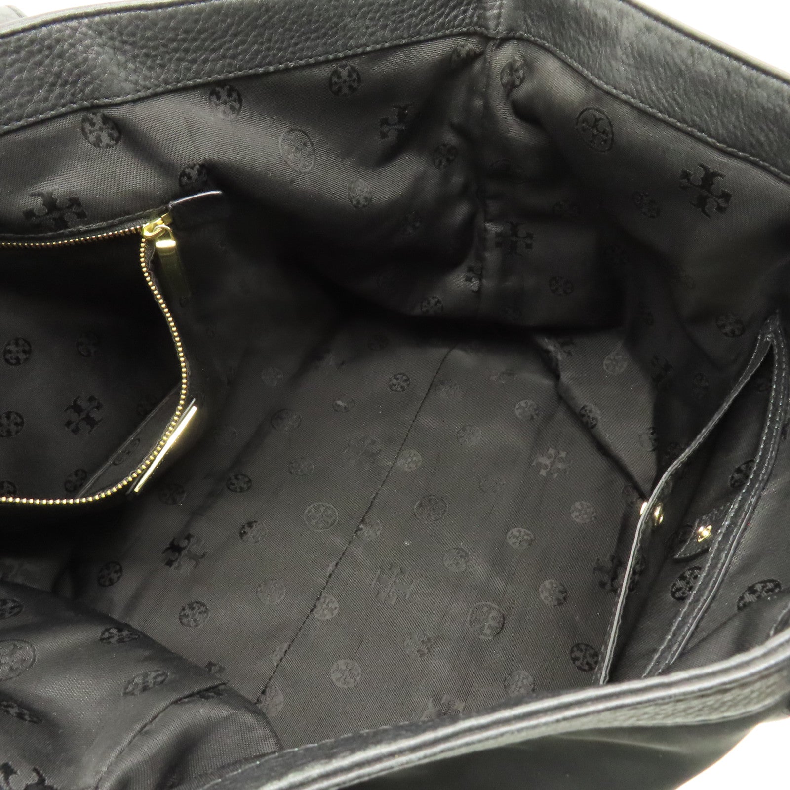 Tory Burch 尼龍Tote Bag金扣肩背袋黑色