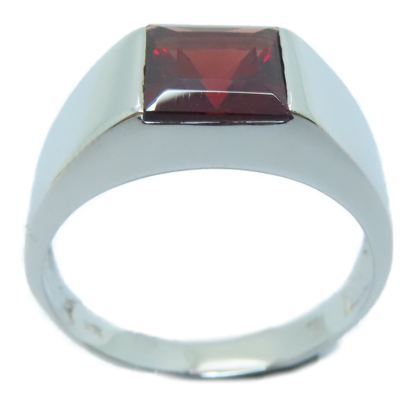 JEWELRY 【激减优惠】18K白金Garnet Ring石榴石戒指US#7.75
