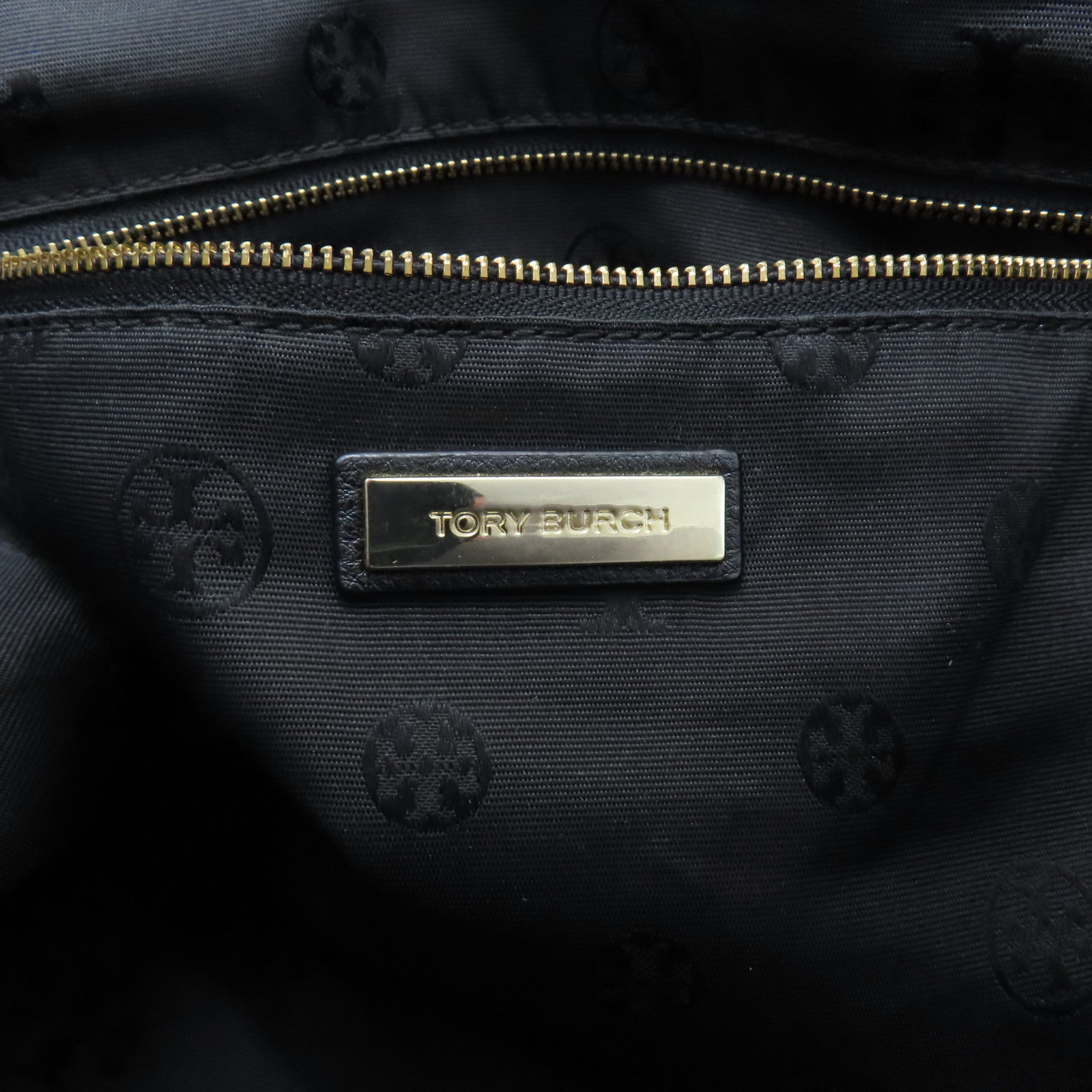 Tory Burch 尼龍Tote Bag金扣肩背袋黑色