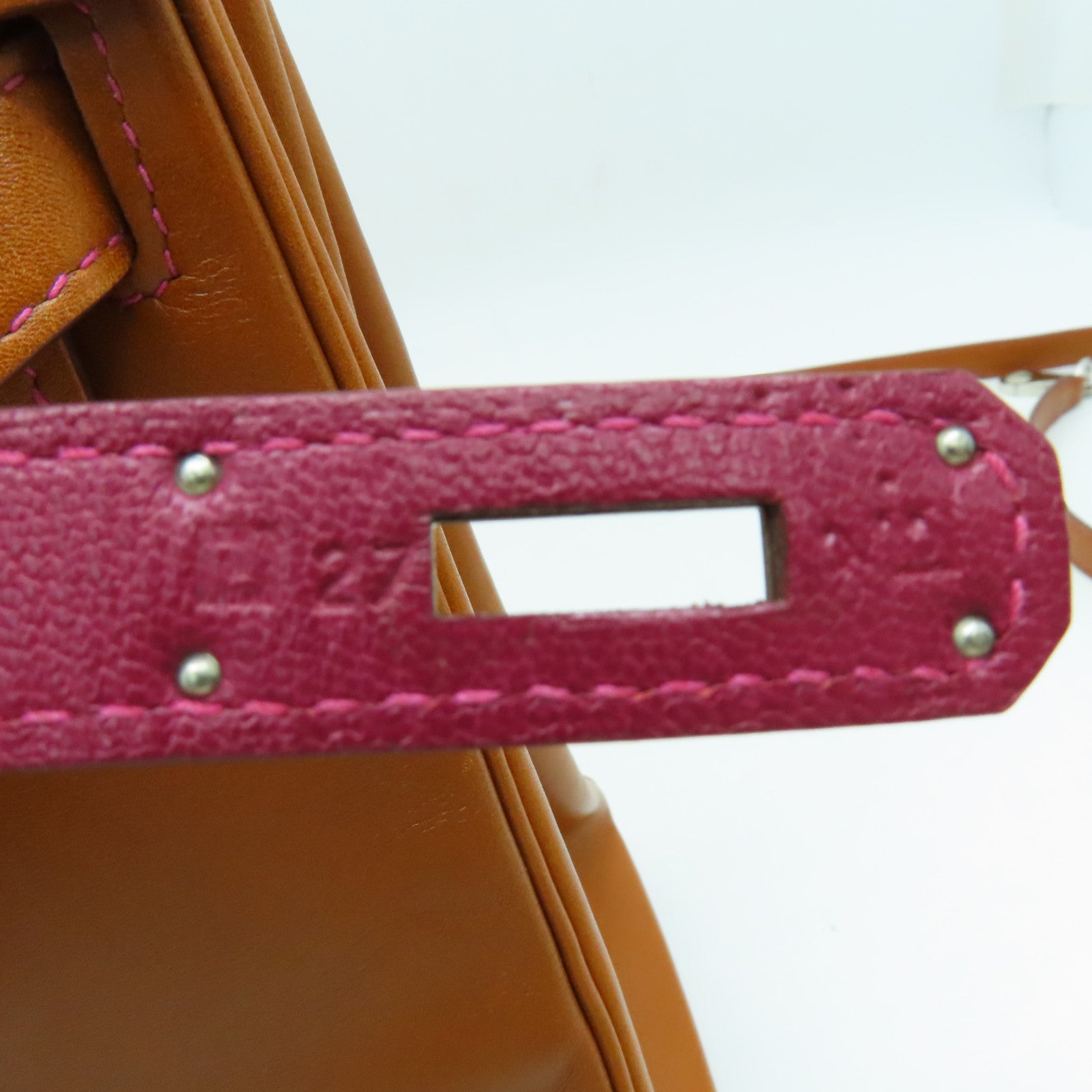 HERMES Tadelakt皮革Kelly 32銀扣手挽袋啡色