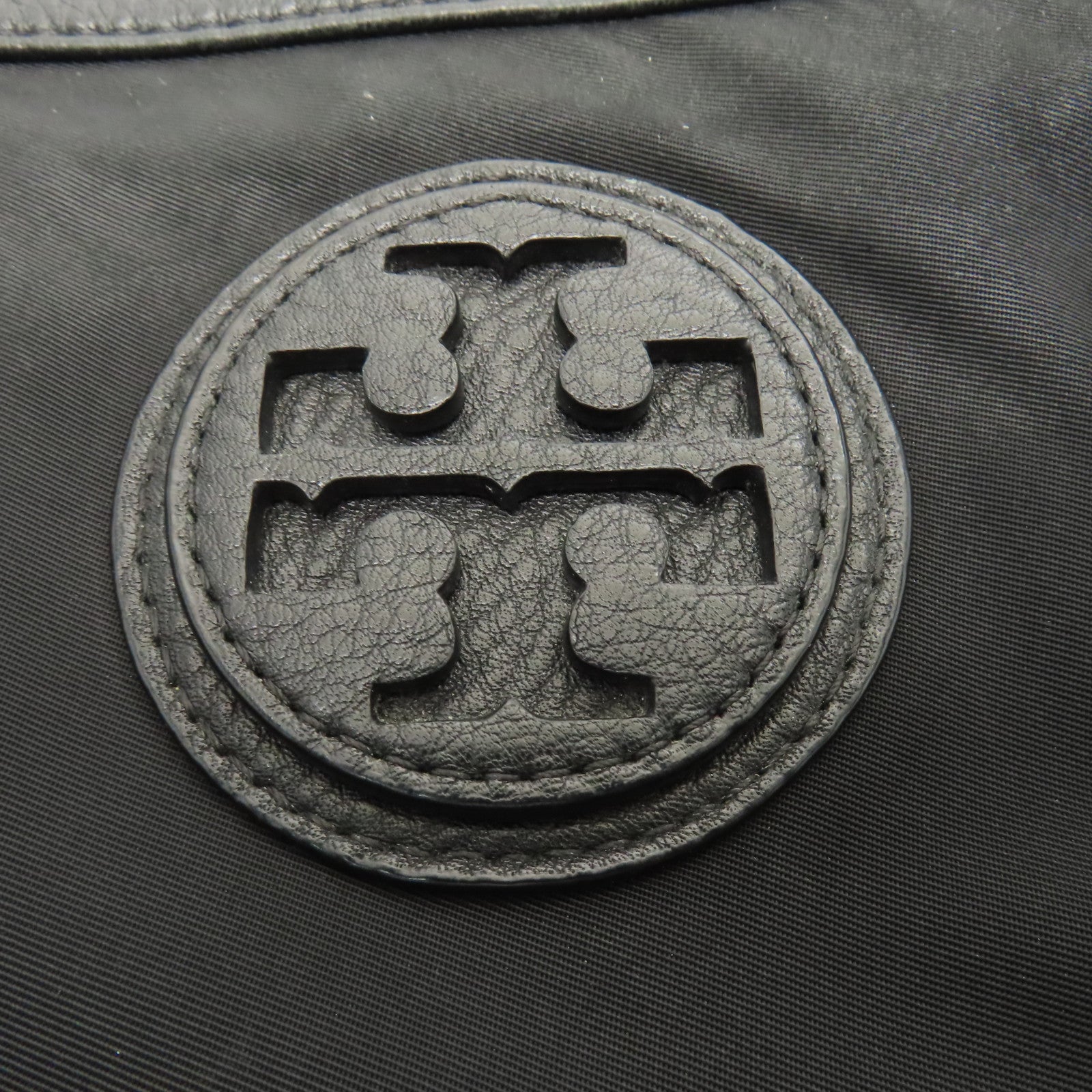 Tory Burch 尼龍Tote Bag金扣肩背袋黑色