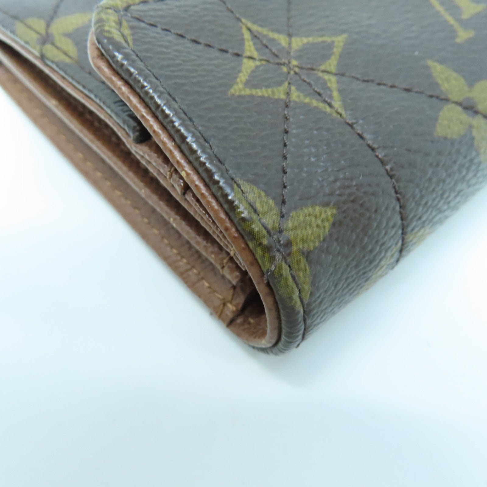 LOUIS VUITTON Monogram Etoile Portefeuille Compact Wallet Gold Buckle Wallet Brown