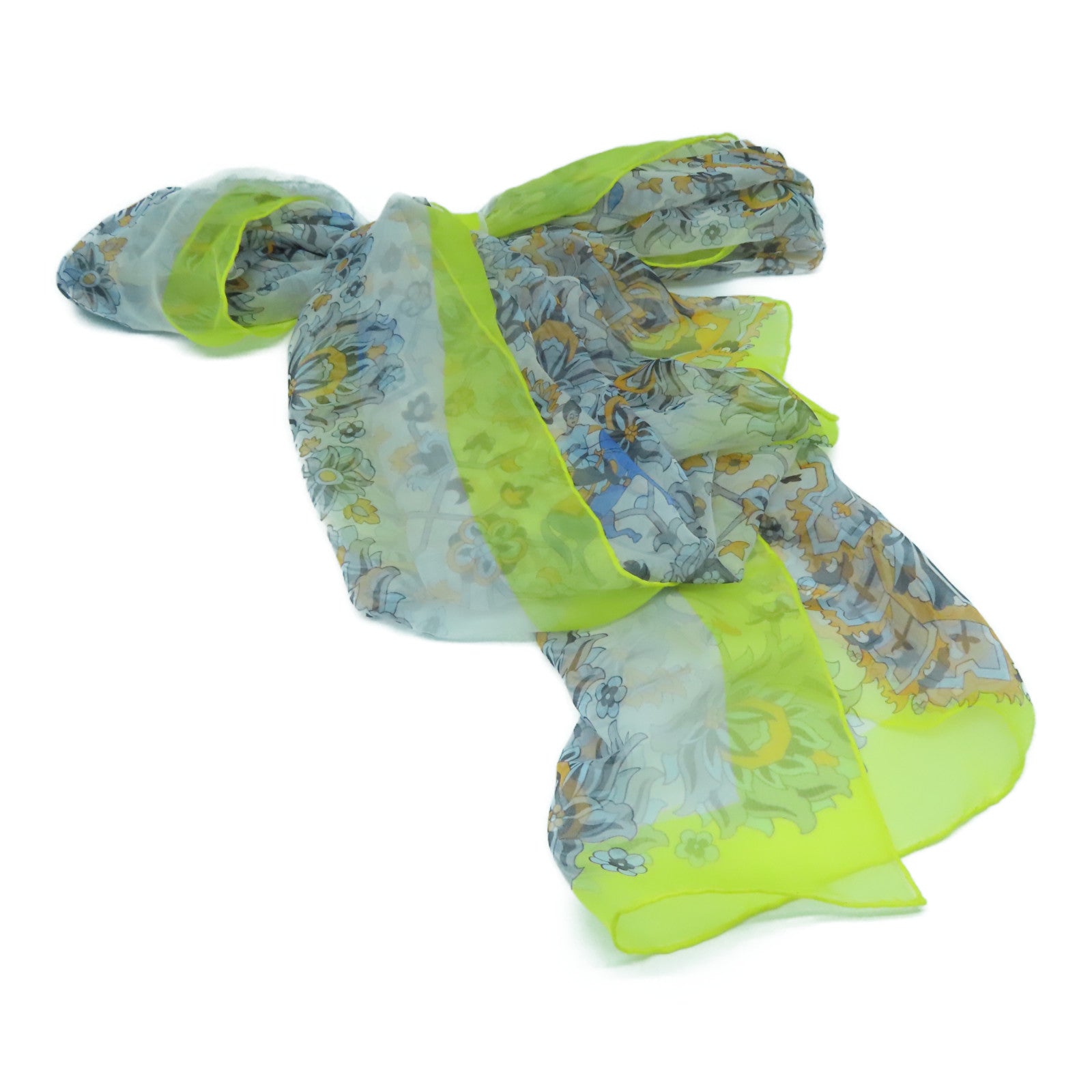 HERMES 絲質Scarf絲巾黃色