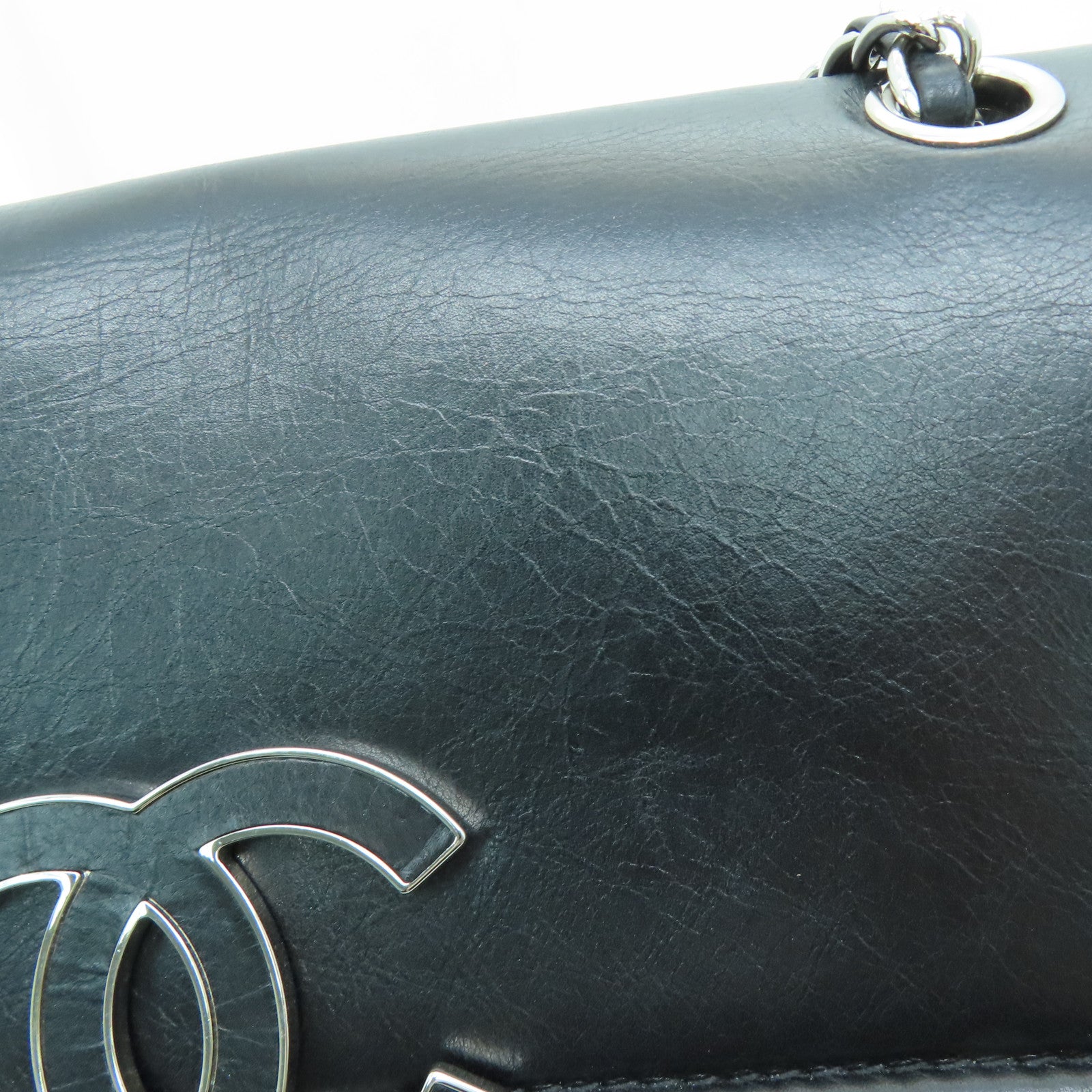 CHANEL 【激减优惠】Agedcalf皮革Shoulder Bag肩背袋黑色