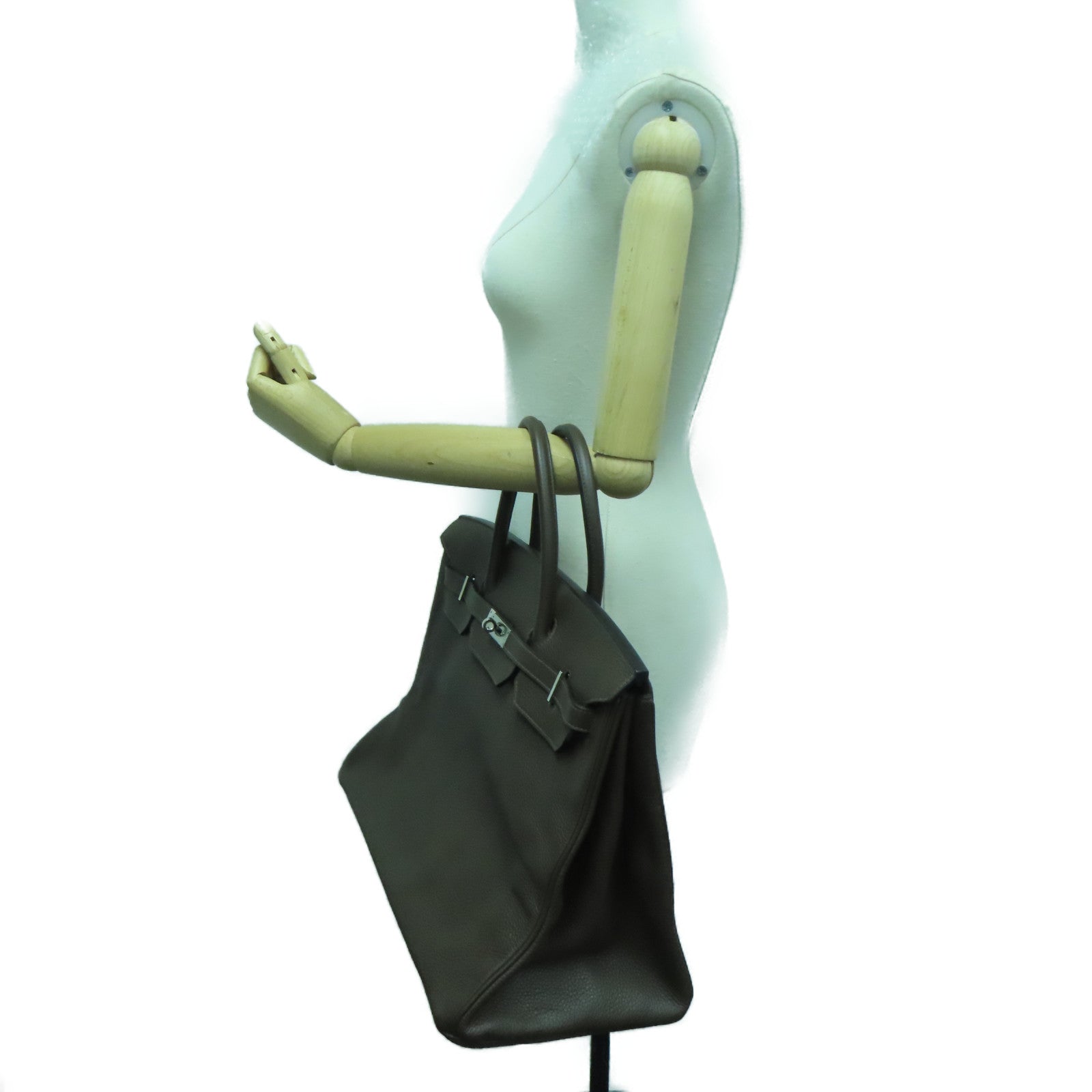 HERMES Togo皮革Birkin 40銀扣手挽袋Chocolate/啡色