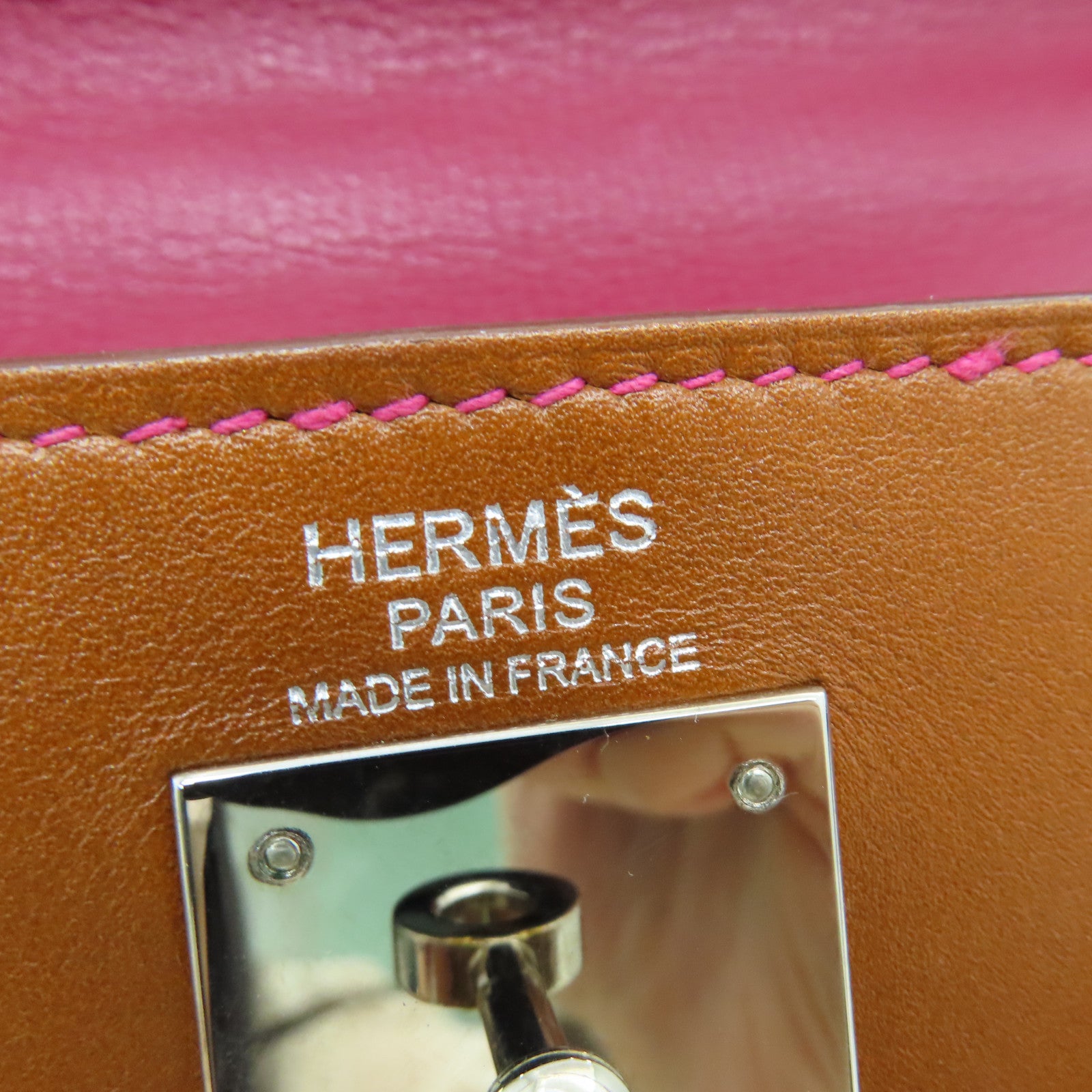 HERMES Tadelakt皮革Kelly 32銀扣手挽袋啡色