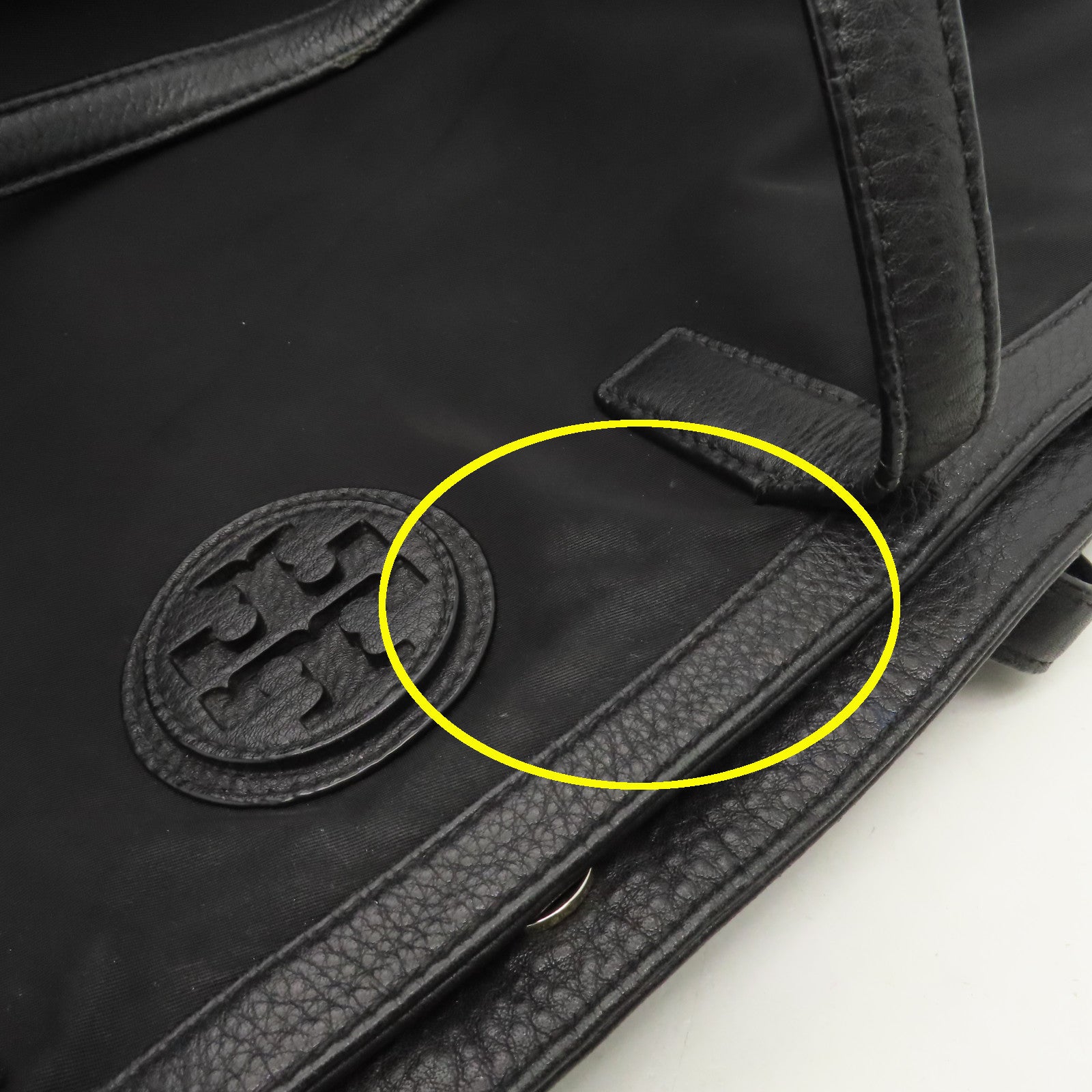 Tory Burch 尼龍Tote Bag金扣肩背袋黑色