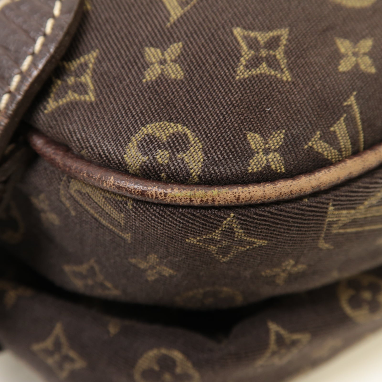 LOUIS VUITTON Monogram Mini Lin Saumur 30金扣肩背袋啡色