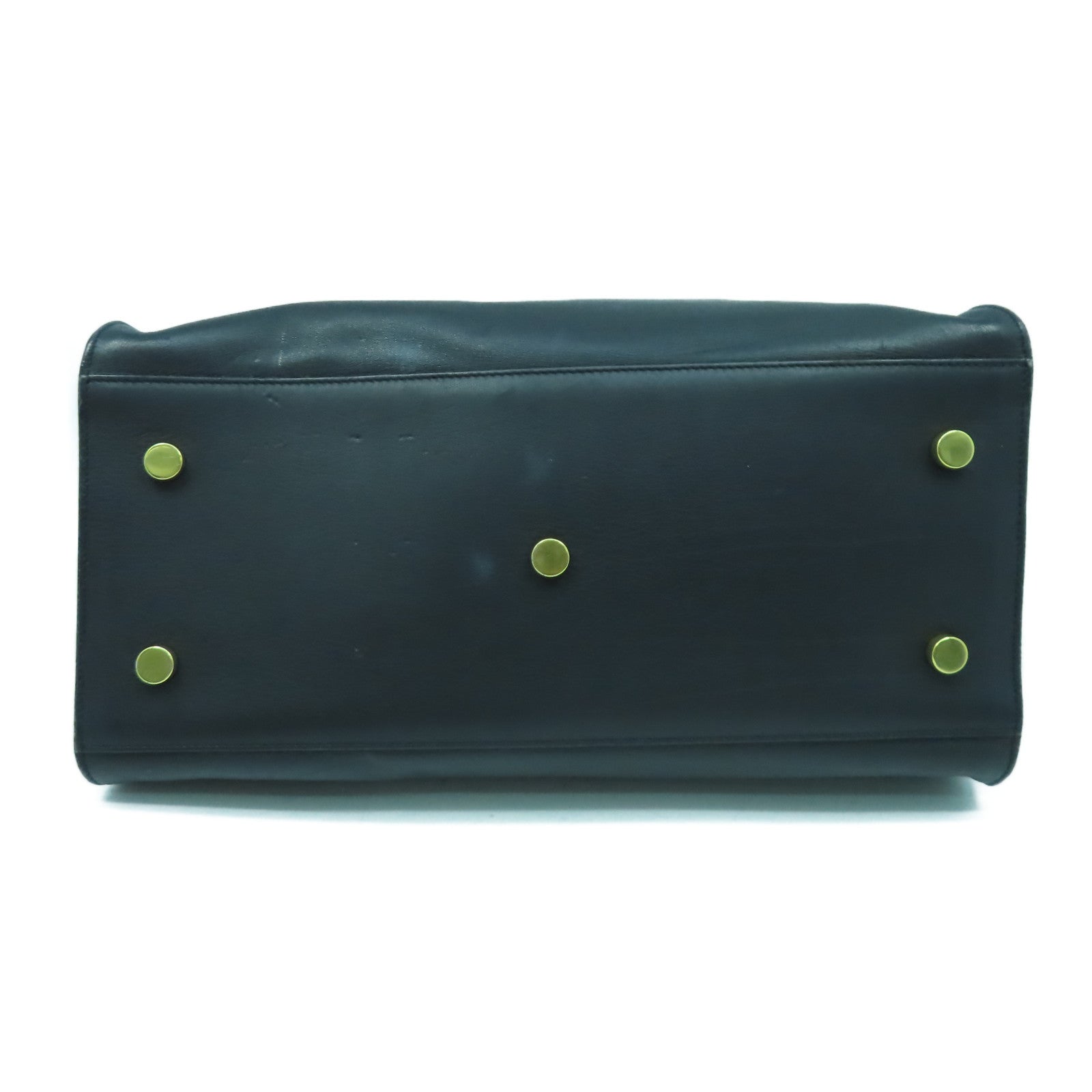 YVES SAINT LAURENT 牛皮皮革2 Way Shoulder Bag金扣手挽肩背兩用袋黑色