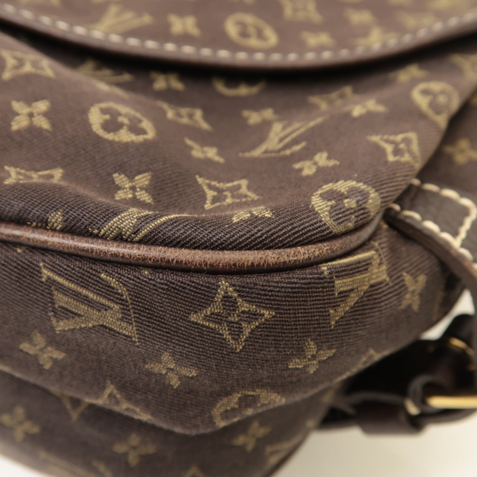 LOUIS VUITTON Monogram Mini Lin Saumur 30金扣肩背袋啡色